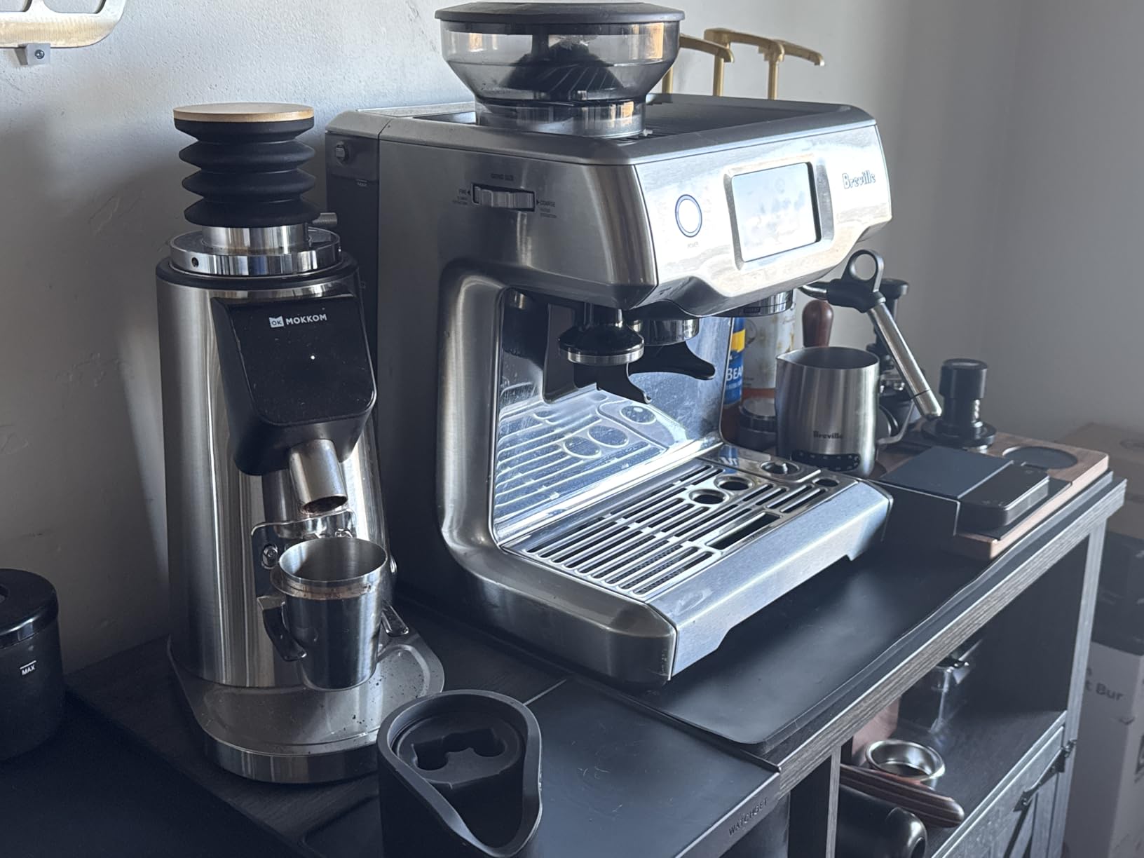 MOKKOM Titanium 64mm Flat Burr Coffee Grinder for Espresso, 100 Settings customer photo 2