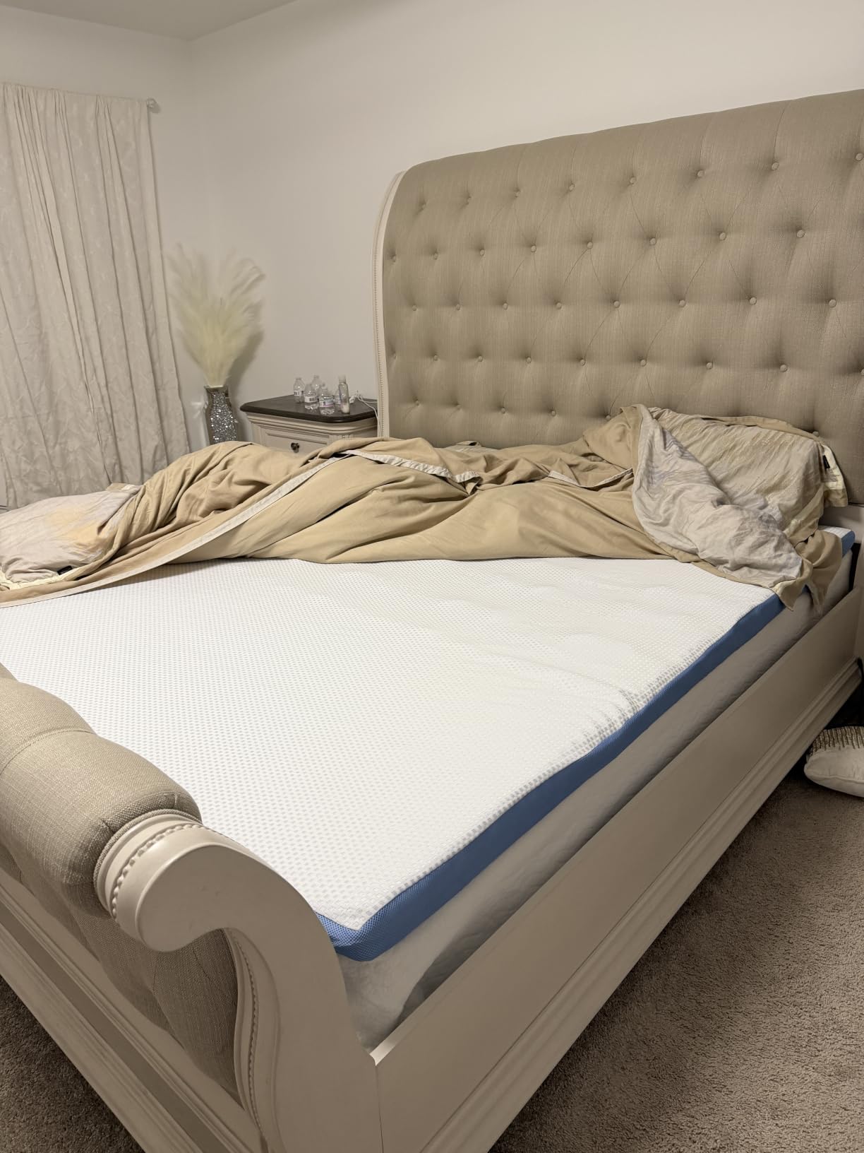 Extra Firm Mattress Topper King Size, 2026 Upgraded 3 Inch 7-Zone Egg Crate Cooling Gel Memory Foam Bed Topper for Pressure Relief and Back Pain, Mattress Pad, Washable Cover customer photo 1
