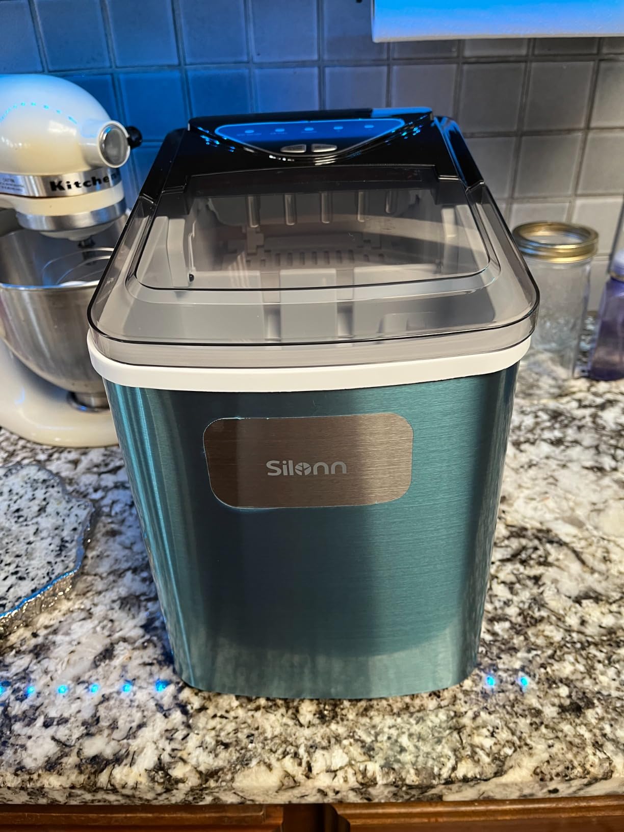 Silonn Nugget Ice Maker Countertop with 3L Detachable Tank, 44 lbs/Day Self-Cleaning with Timer, Chewable Nugget Ice Machine for Home Bar Party Office, Black customer photo 2