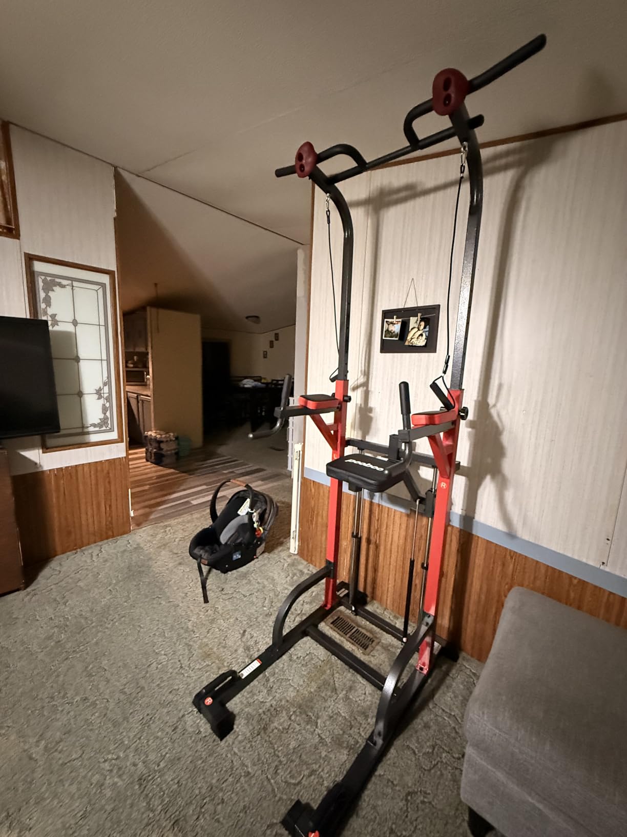 Pull Up Bar Power Tower Dip Station, 450LB Adjustable Home Gym Equipment | 11-height adjustment supports pull ups, dips, knee raises, push ups and versatile full-body strength training customer photo 1