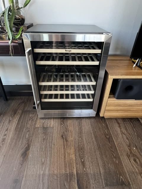 Yeego 15 Inch Dual Zone Wine Fridge with 28 Bottle | Built-In or Freestanding Wine Cooler Refrigerator with Glass Door | 40-65°F, Adjustable Shelves for Home Bar Kitchen Office customer photo 2