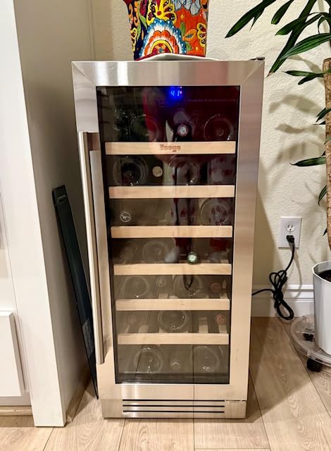 Yeego 24 Inch Wine Fridge with 52 Bottle | Built-In or Freestanding Wine Cooler Refrigerator with Glass Door | 40-65°F, Adjustable Shelves for Home Bar Kitchen Office customer photo 1