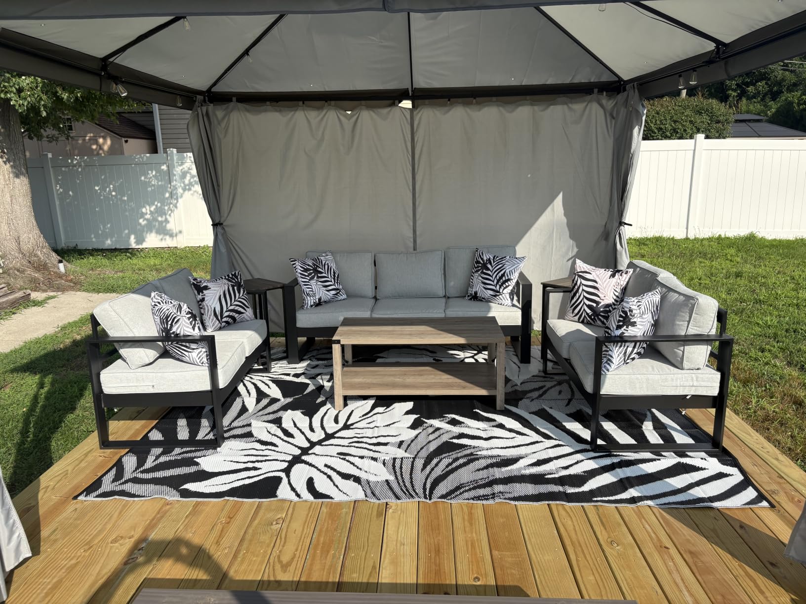 YONILE Outdoor Patio Rug, 5x8 ft Waterproof Plastic Straw Rugs | Reversible Outdoor Carpet Large Area Rug for RV, Camping, Picnic, Backyard, Deck, Balcony, Porch, Beach customer photo 2