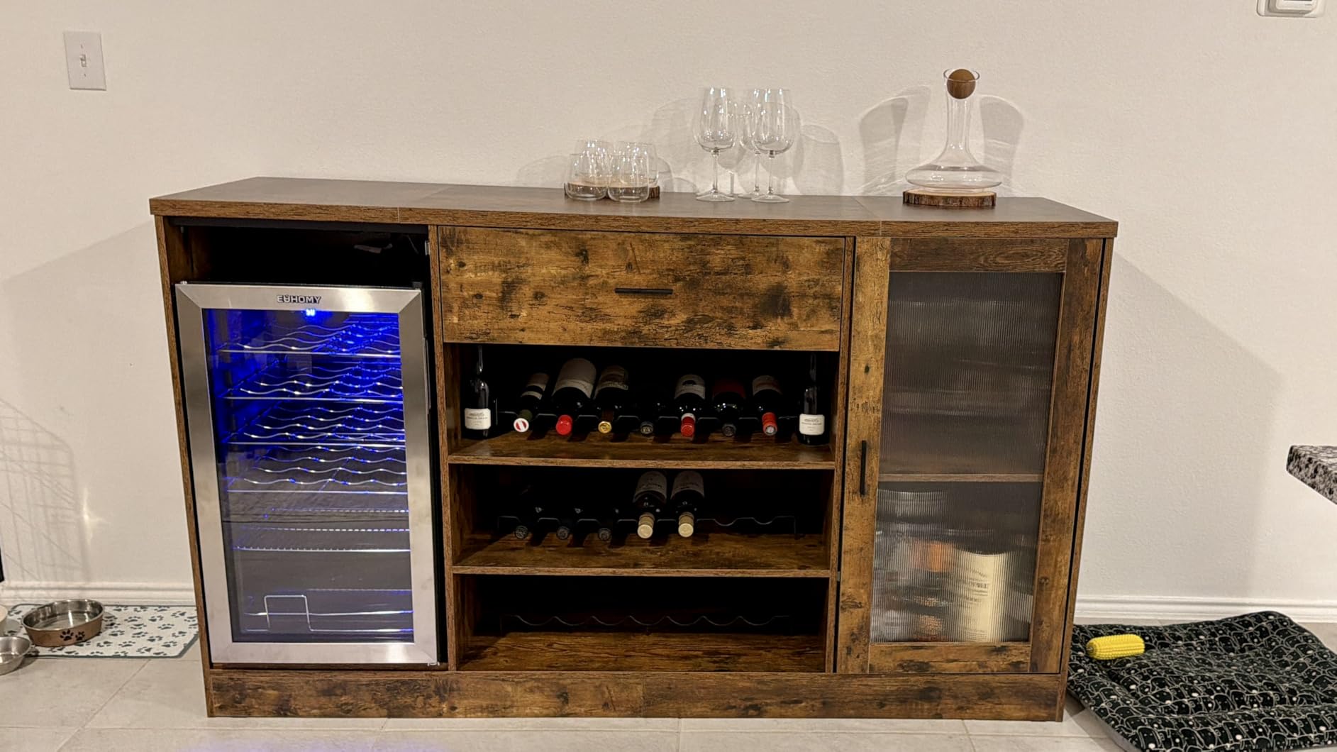 EUHOMY 18 bottle Wine Cooler Refrigerator, Wine Fridge with Lock, Black customer photo 2