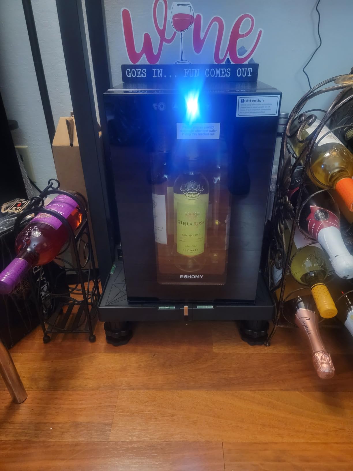 EUHOMY 12 Bottle Compressor Wine Cooler Refrigerator with Lock, Freestanding Mini Wine Fridge with Digital Temperature Control, Wine Refrigerator with Glass Door For Red White Wine, Champagne, Black customer photo 1