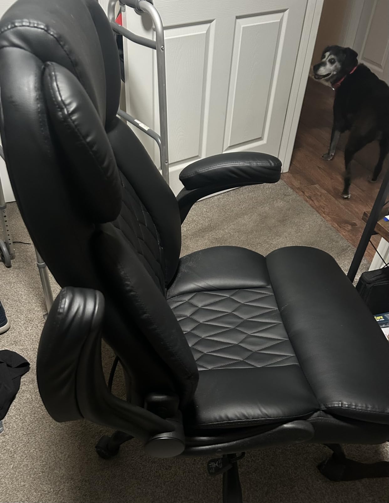 500lbs Big and Tall Office Chair Adjustable Lumbar Support for Back Pain, Extra Wide Seat Executive Office Chair Thick Armrest Pad, Heavy Duty Base&Upgraded Wheels, Ergonomic Comfy Computer Desk Chair customer photo 2