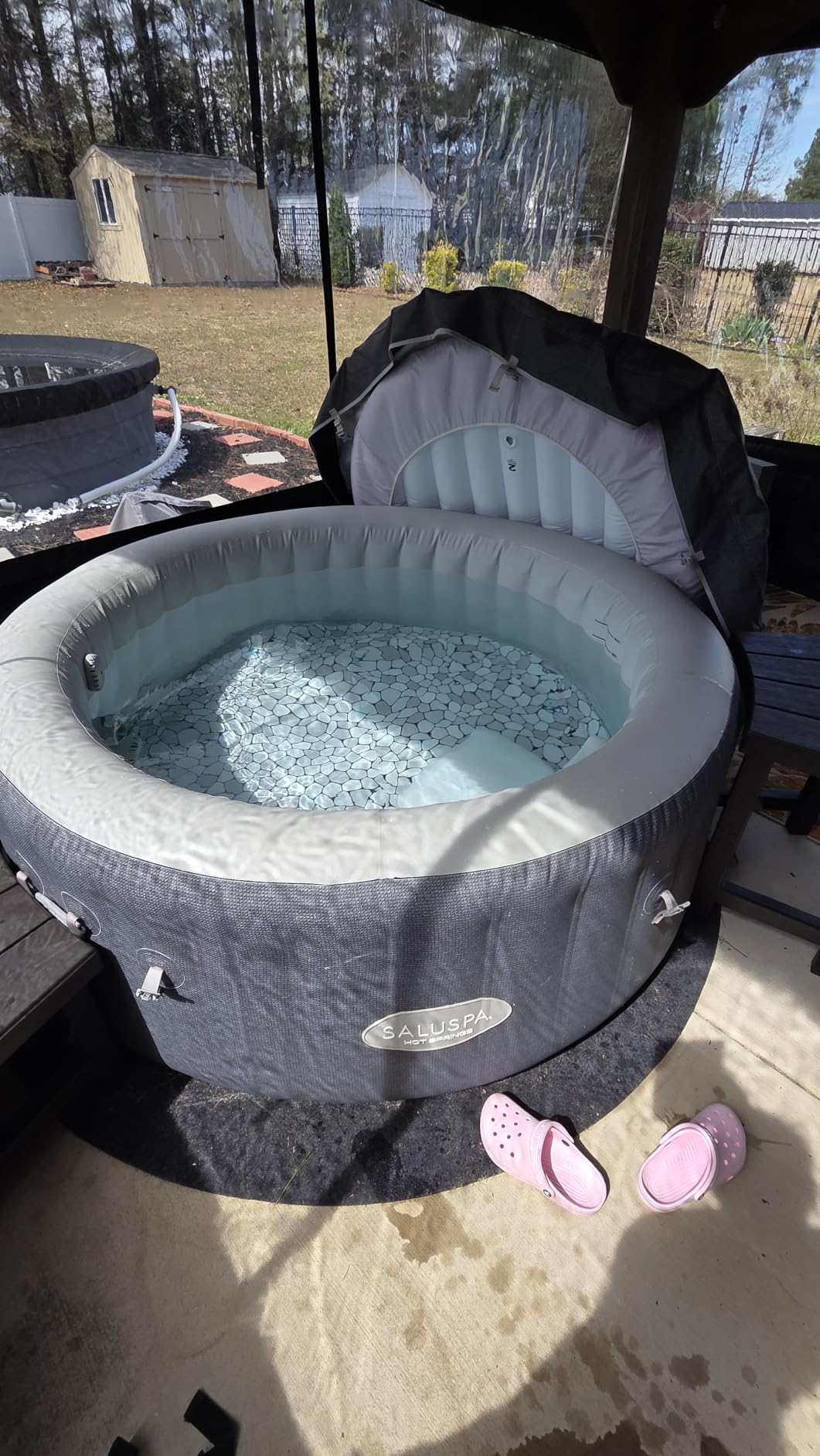 SaluSpa Hot Springs 2-4 Person Round Inflatable Hot Tub, Energy-Efficient | 40% More Energy-Efficient, 120 Soothing Jets, Ultra-Durable Design, Freeze-Resistant, 5-Minute Setup customer photo 1