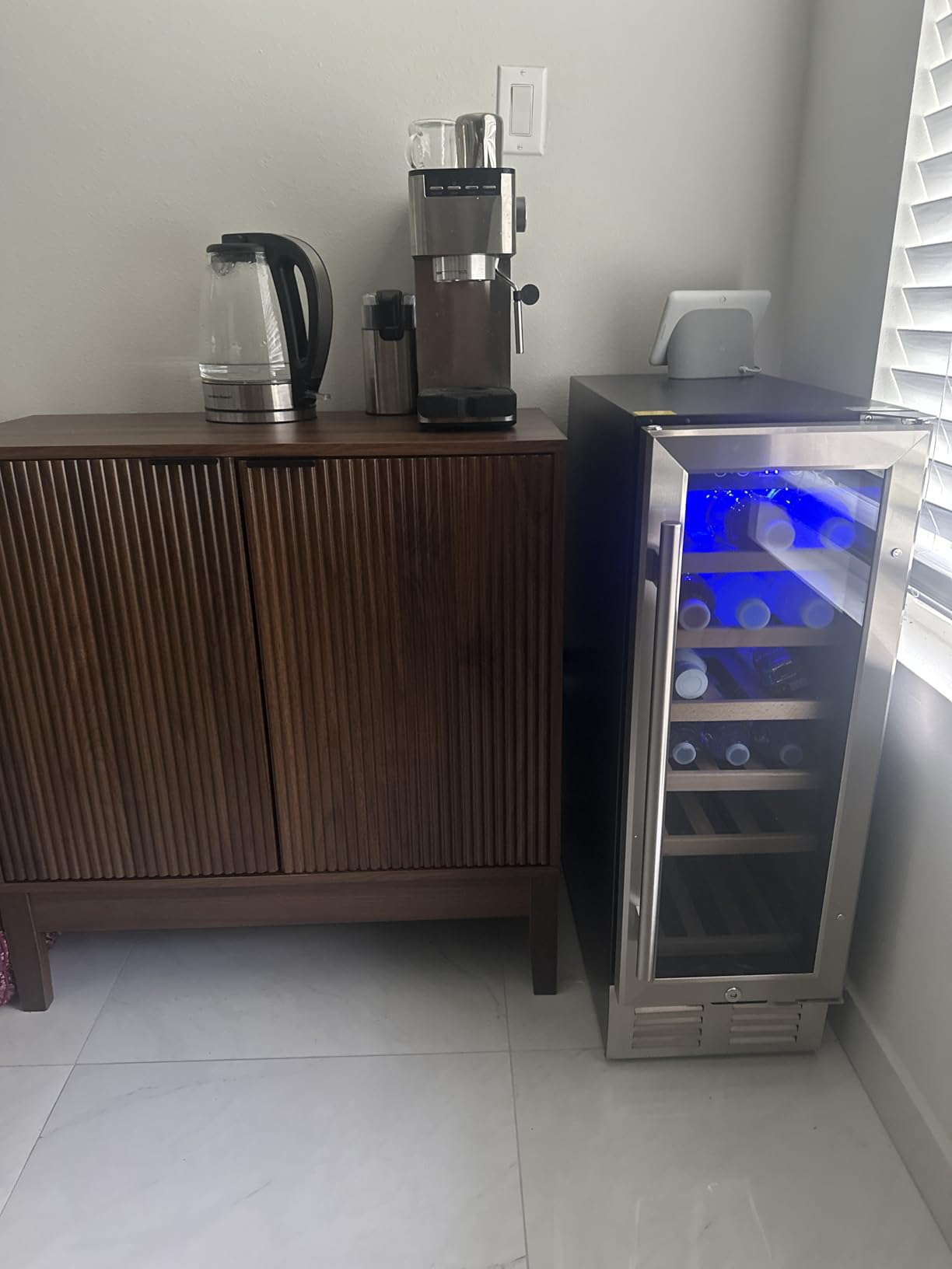 EUHOMY 15 Inch Wine Fridge, 33 Bottle Dual Zone Wine Cooler Refrigerator | Compressor Cooling, Built-in or Freestanding, Glass Door, Removable Shelves, LED Light, Digital Temperature Control, Home Bar customer photo 1
