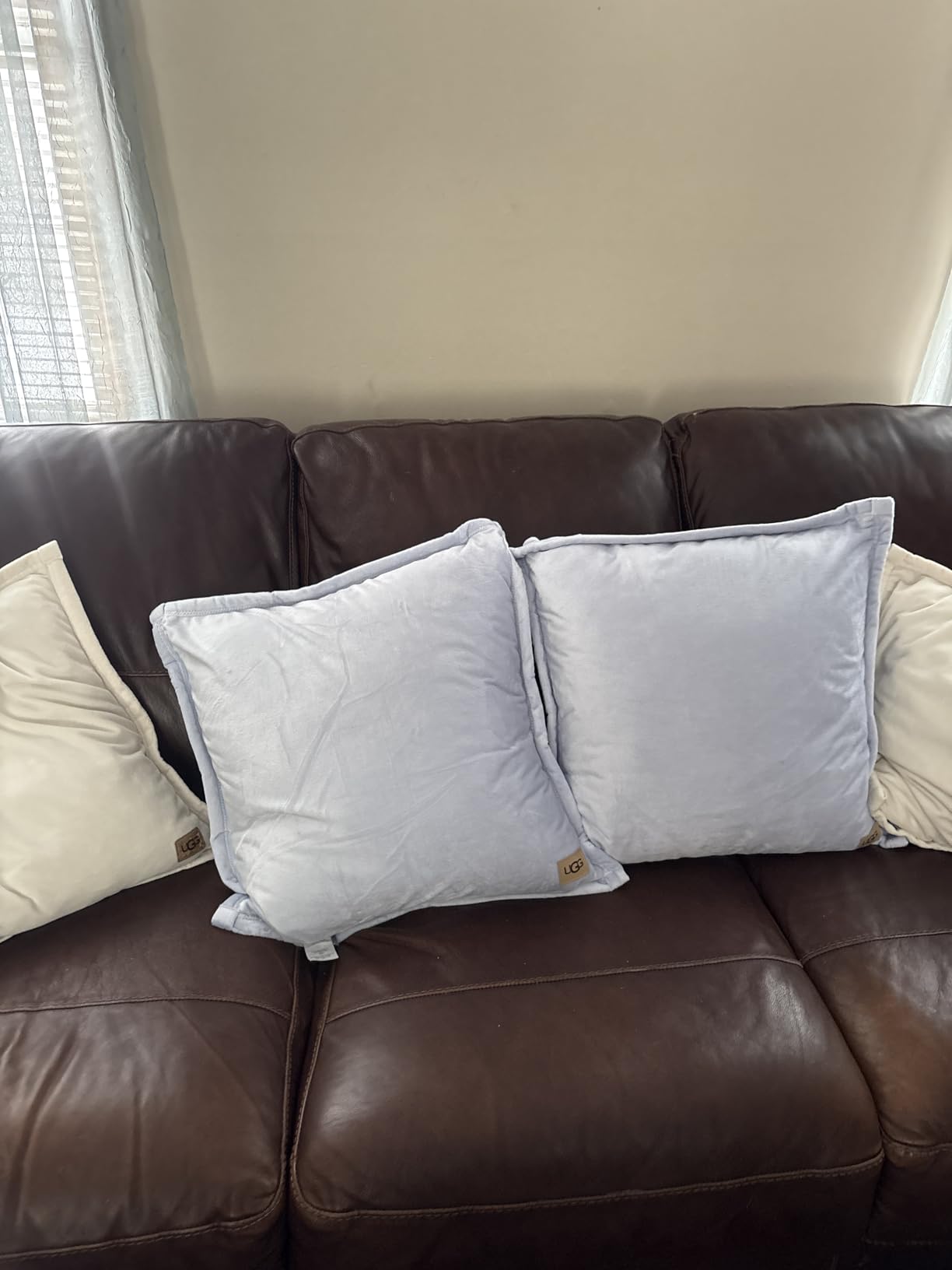 UGG Coco 2-Pack Decorative Pillows, Luxury Fleece Throw Pillows, Beige | Made for Sofa and Bed, Soft, Home & Bedroom Decor customer photo 2