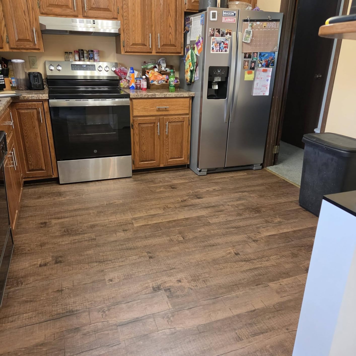 Peel and Stick Vinyl Flooring 36 Pack 54 Sq.Ft, Wood-Look Luxury Vinyl Plank Flooring, Waterproof Self-Adhesive DIY for Bedroom, Kitchen and Bathroom customer photo 2
