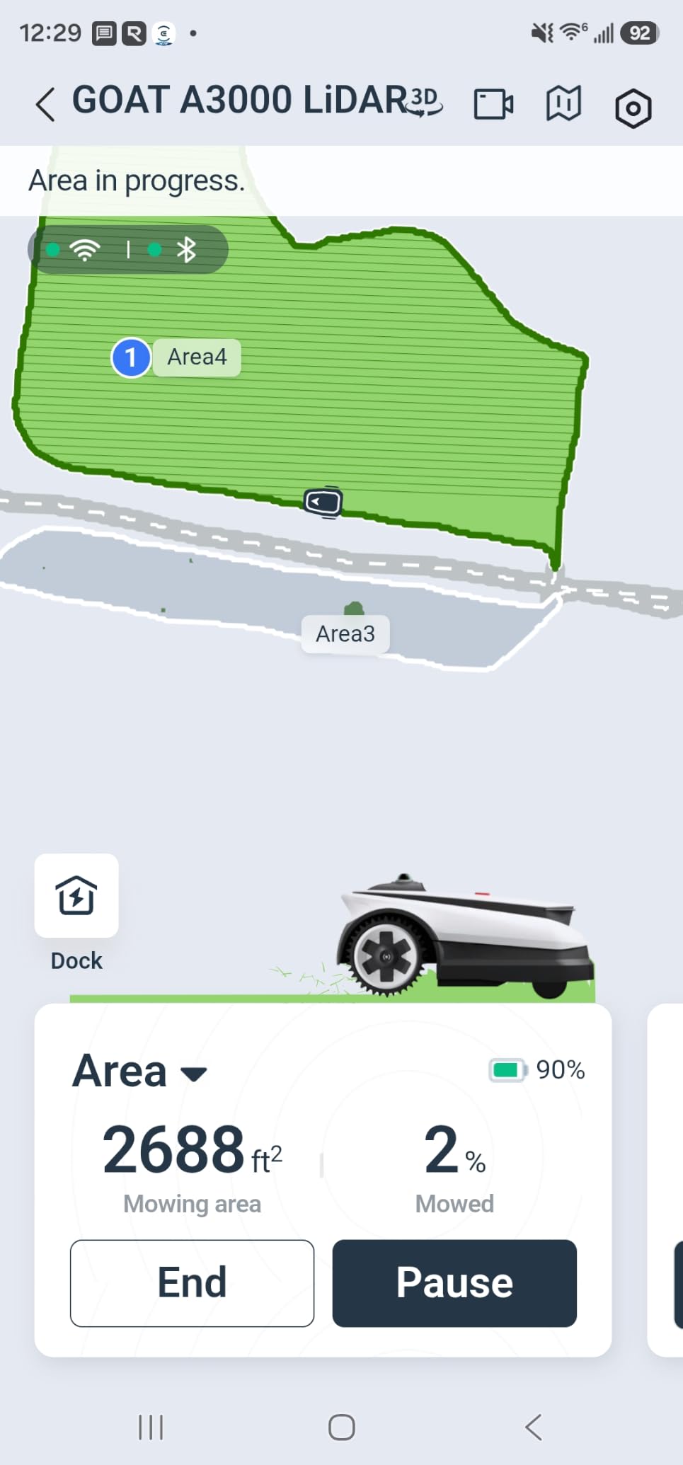 ECOVACS Goat A3000 LiDAR PRO Robotic Lawn Mower, Dual LiDAR Navigation | For Lawns Up to 3/4 Acre, Fast Charging, High-Efficiency Mowing up to 400 m²/h, Built-in TruEdge Edge Trimmer, App Control customer photo 1