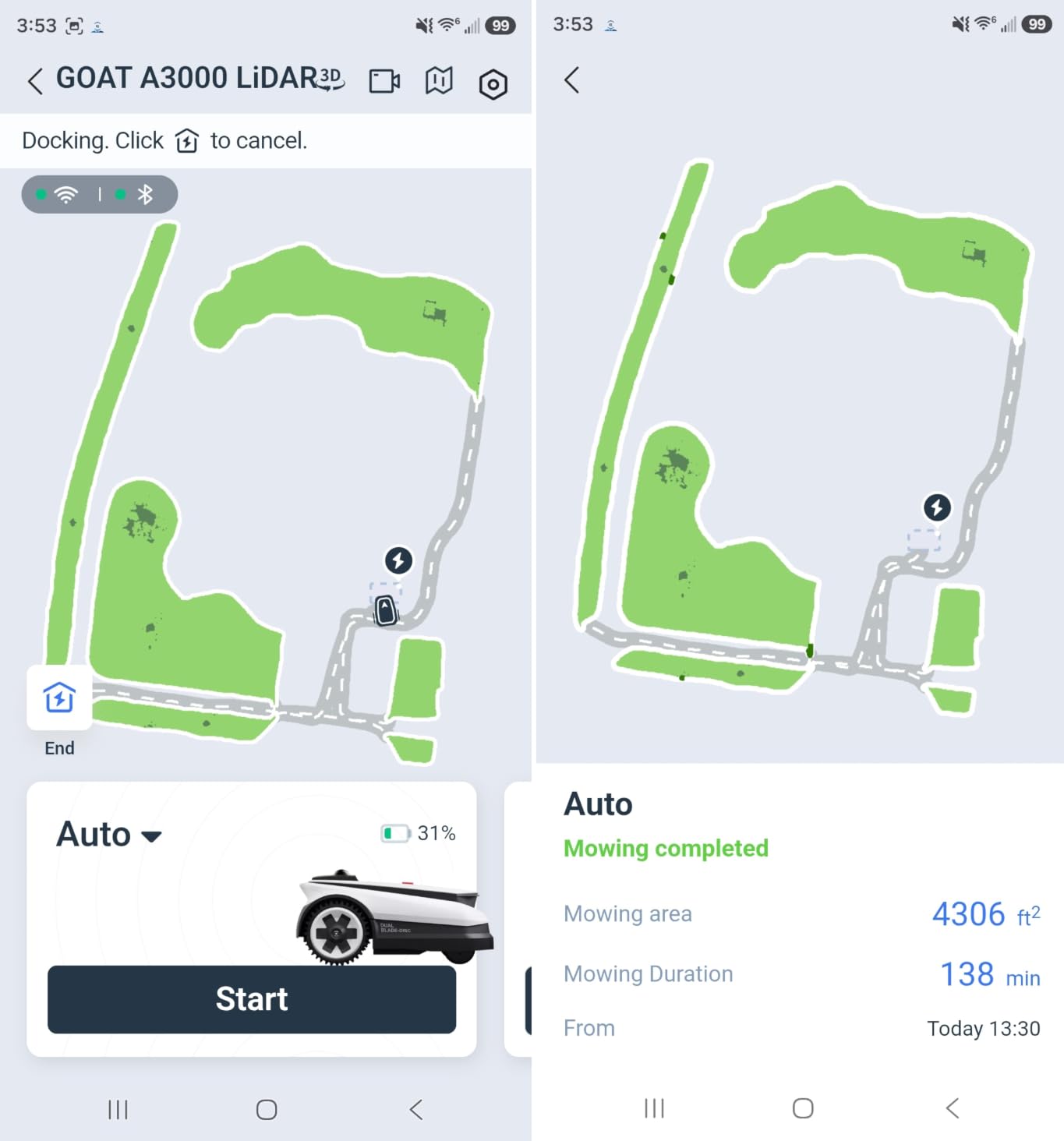 ECOVACS Goat A3000 LiDAR PRO Robotic Lawn Mower, Dual LiDAR Navigation | For Lawns Up to 3/4 Acre, Fast Charging, High-Efficiency Mowing up to 400 m²/h, Built-in TruEdge Edge Trimmer, App Control customer photo 2