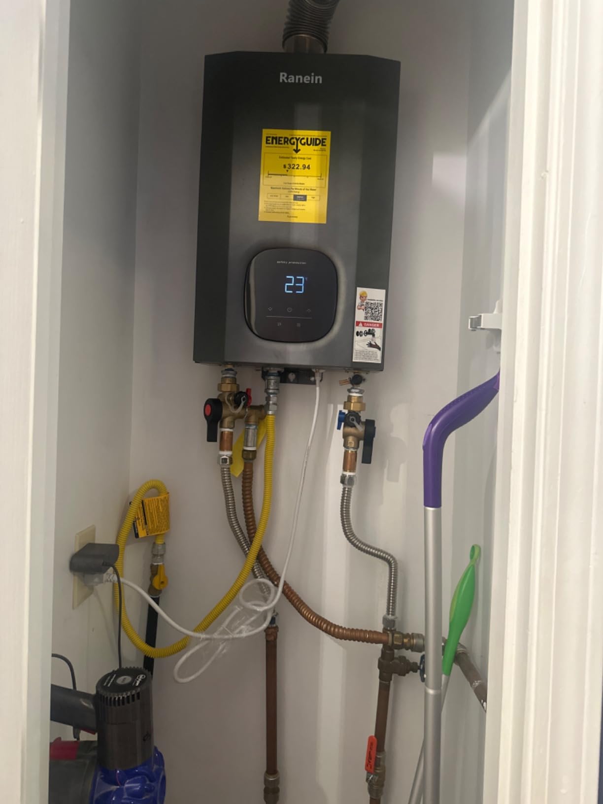 Ranein Natural Gas Tankless Water Heater, Indoor Max 8.5 GPM, 190,000 BTU Instant Hot Water Heater customer photo 1