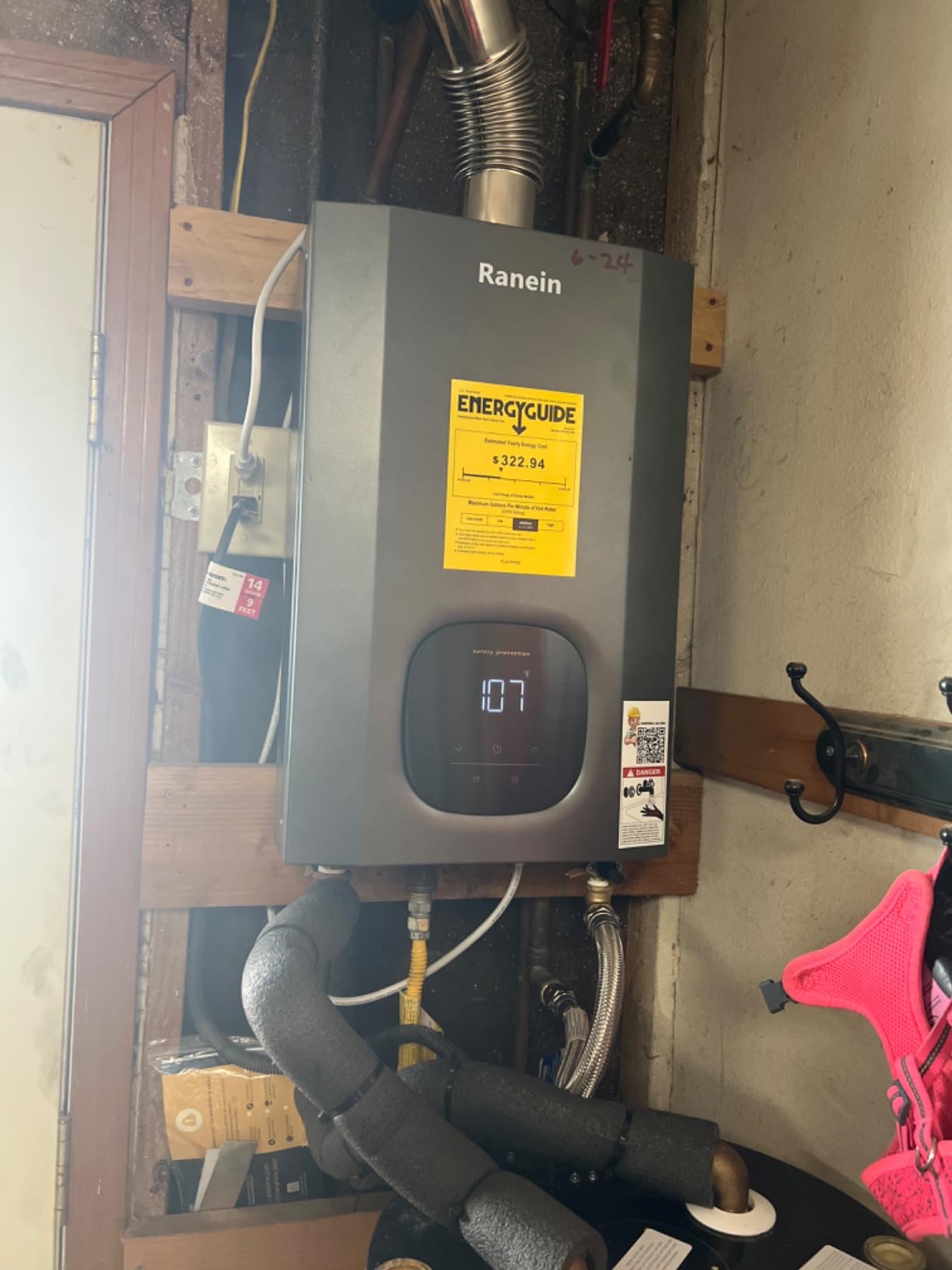 Ranein Natural Gas Tankless Water Heater, Indoor Max 8.5 GPM, 190,000 BTU Instant Hot Water Heater customer photo 2