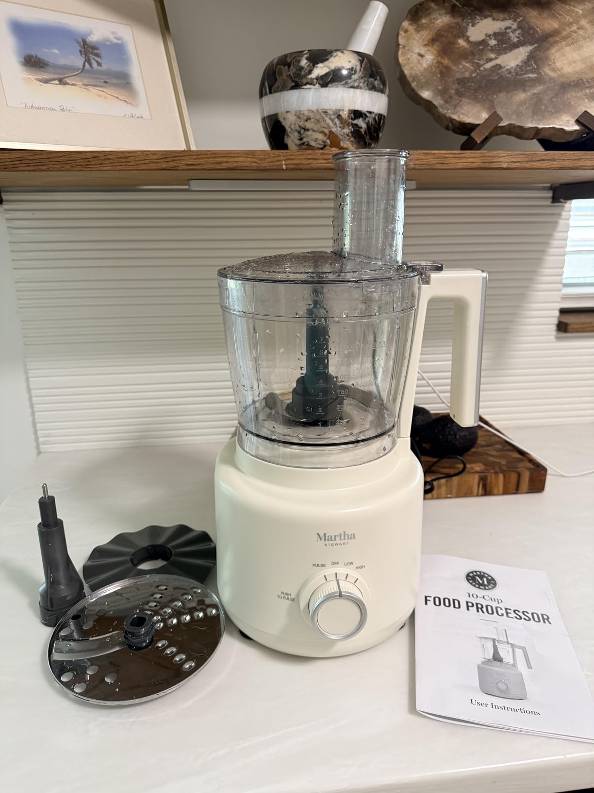 Martha Stewart 10 Cup Food Processor & Electric Chopper, One Touch Pulse | BPA-Free Bowl, 3 Multipurpose Blades, Easy Food Prep, Chop, Slice, Shred, Puree, Emulsify, Speed Dial, Wide Feed Chute, Navy customer photo 2