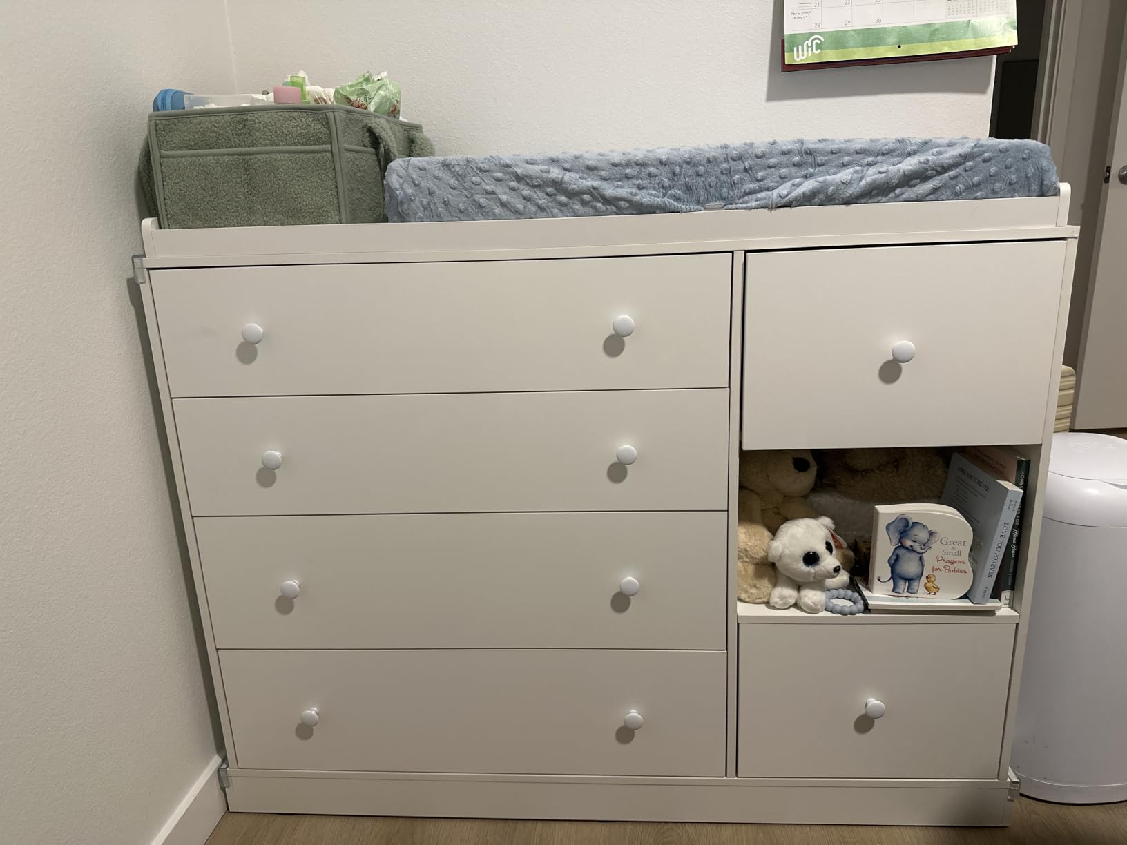 Halitaa Kids Dresser Cabinet with 6 Drawers, Changing Table for Nursery with Shelf, Multi-Functional Chest of Drawers, Kids Bedroom Furniture, Nightstand for Children's Room, White customer photo 1