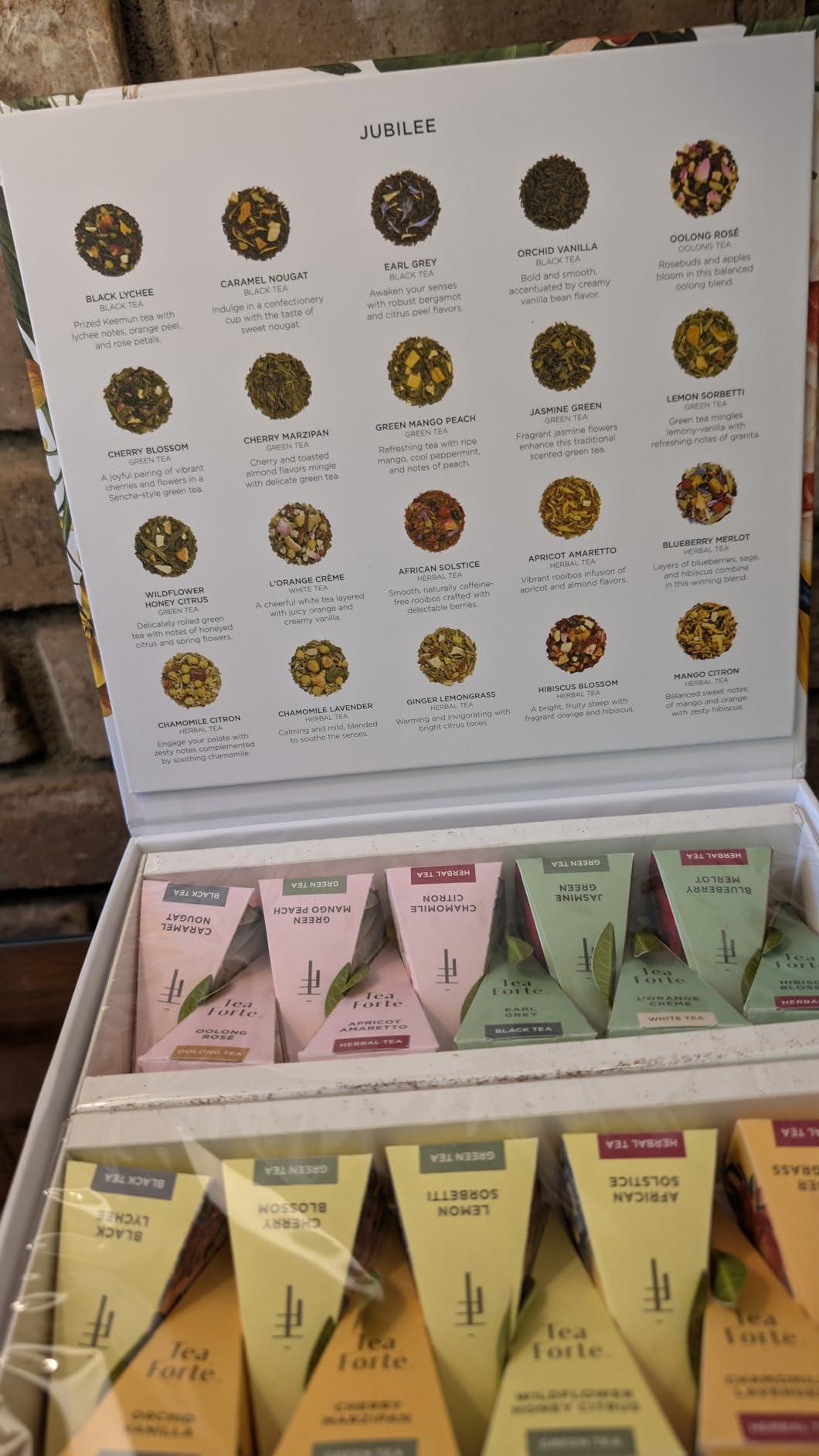 Tea Forte Tea Sampler, 40 Pyramid Infuser Bags, Premium Tea Gift Set | Jubilee Tea Chest Presentation Box, 4 of Each, Individually Wrapped, Giftable Presentation Box for Tea Lovers customer photo 2