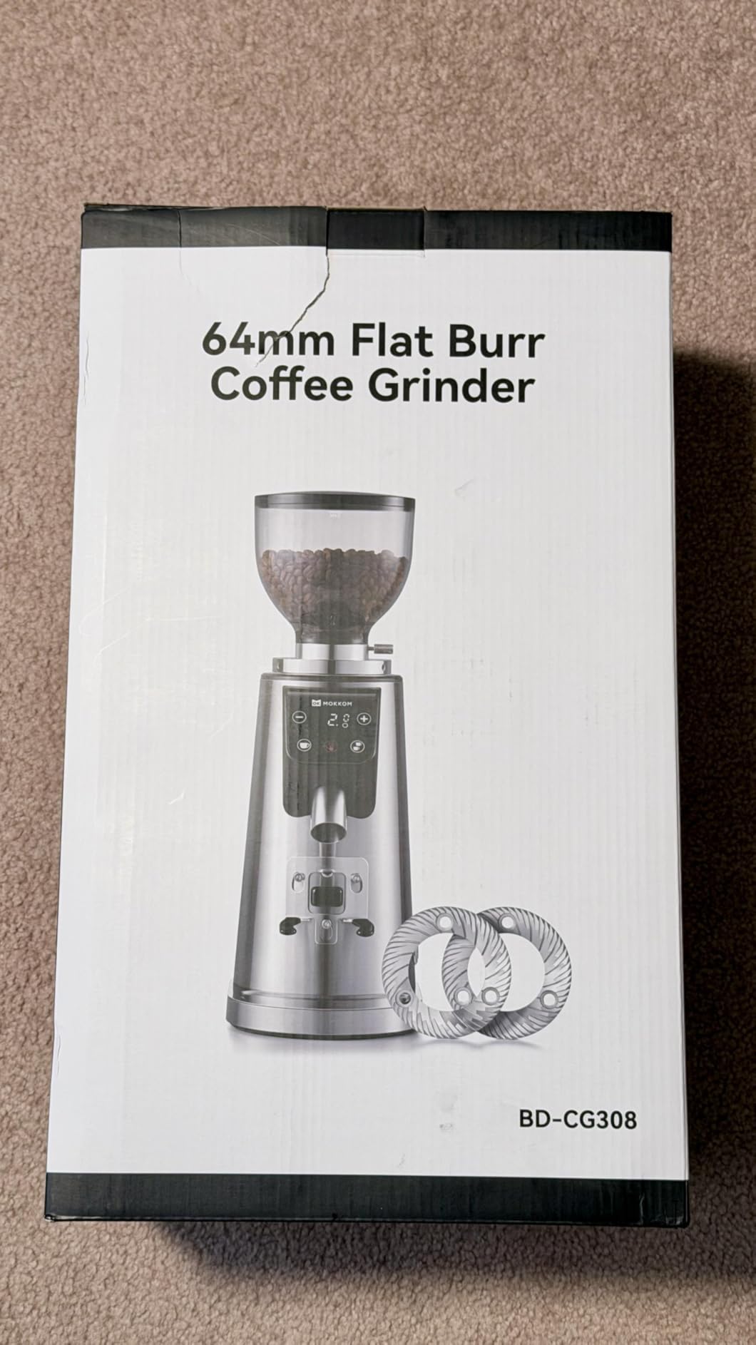 Mokkom 64mm Flat Burr coffee grinder, Single Dose, 100 Grind Settings, Electric Espresso Coffee Bean Grinder, Anti-Static, All-Metal Stainless Steel Body, Quiet for Professional Home Use customer photo 2