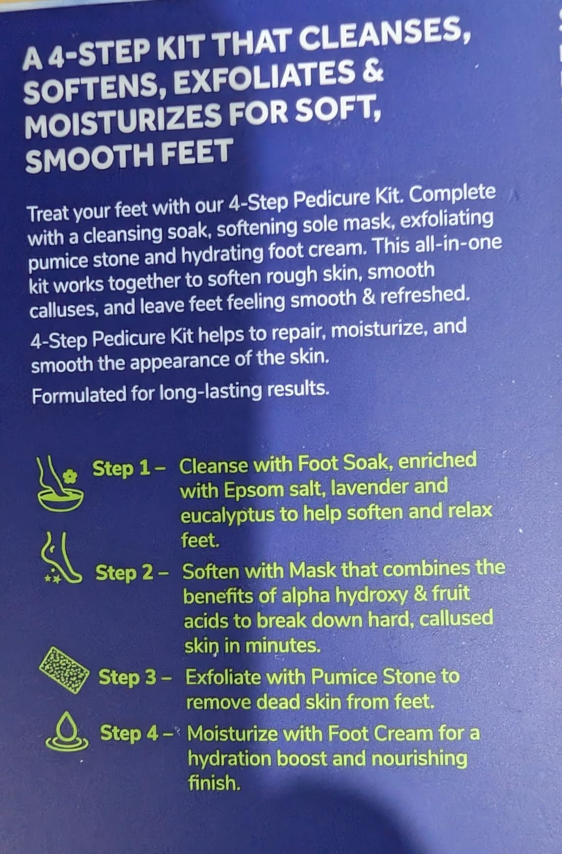 Dr. Scholl's Pedi Perfect 4-in-1 Pedicure Kit - The Ultimate At-Home Spa Pedicure Experience, Foot Soak, Exfoliating Mask, Moisturizing Cream, Pumice Stone Callus Remover, Soft Smooth Feet in Minutes customer photo 1