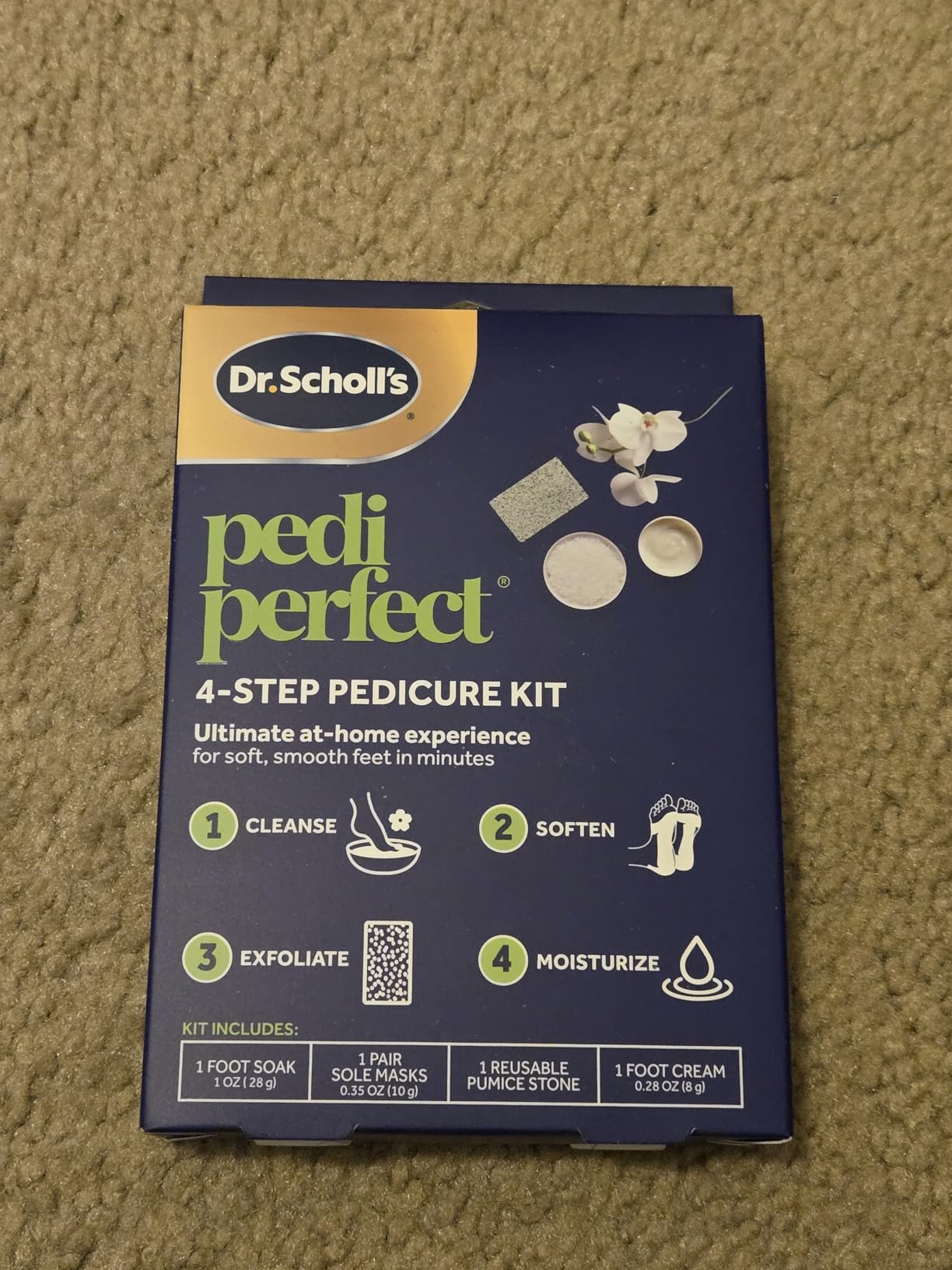Dr. Scholl's Pedi Perfect 4-in-1 Pedicure Kit - The Ultimate At-Home Spa Pedicure Experience, Foot Soak, Exfoliating Mask, Moisturizing Cream, Pumice Stone Callus Remover, Soft Smooth Feet in Minutes customer photo 2