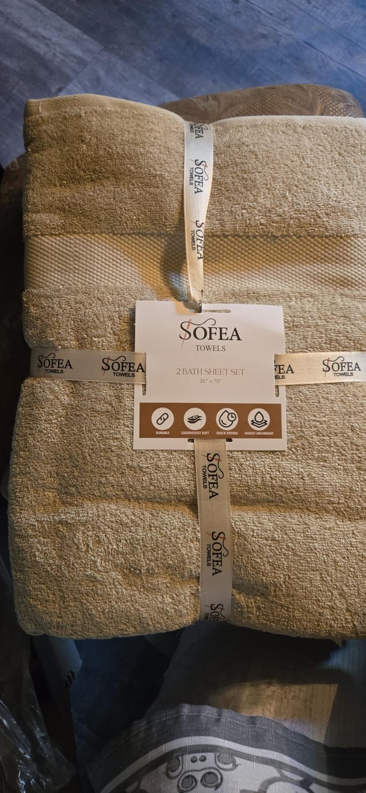 Sofea Bath Sheet Towels 2 Pack Oversized, (35 x 70 Inches) 100% Cotton Jumbo Bathroom Towels, Extra Large Soft Absorbent Bath Sheet Towels customer photo 2