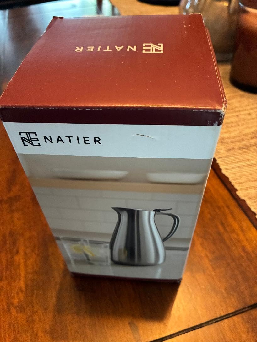 Premium Stainless Steel Thermal Pitcher with Gravity Lid, 1L | Elegant Insulated Thermal Carafe for Tabletop Coffee & Tea Serving customer photo 2