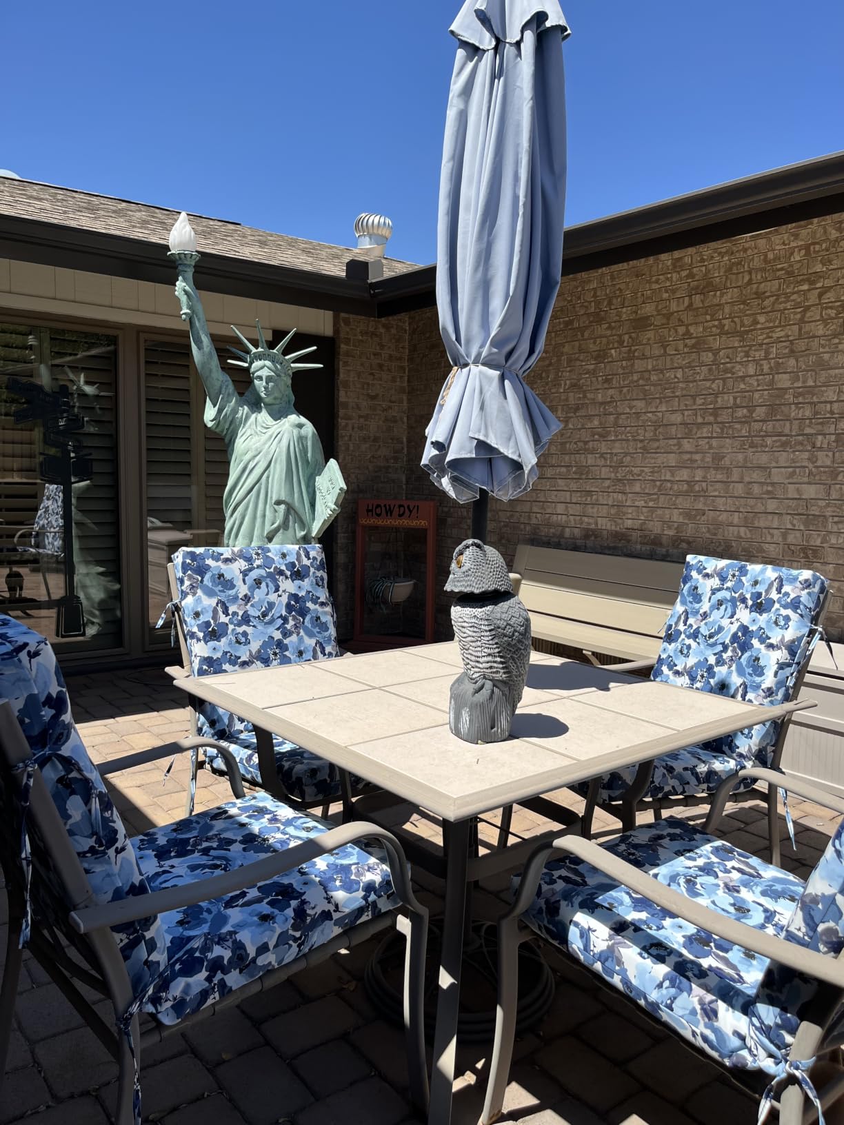 Arden Outdoor Dining Chair Cushion, 4-Pack, 20x44, Sapphire Blue customer photo 1