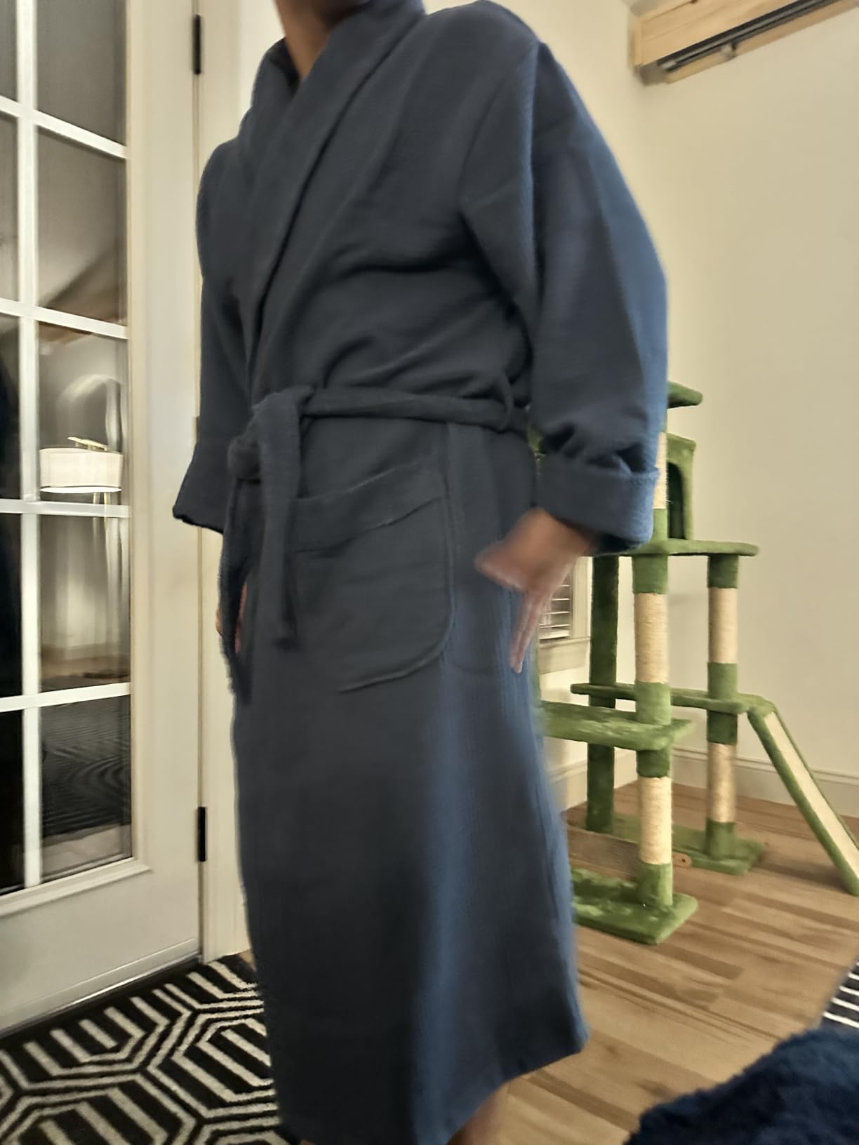 Turkish Cotton Waffle Bathrobe, Luxury Spa Hotel Shawl Collar Robe for Women & Men, Plush Terry Inside customer photo 1