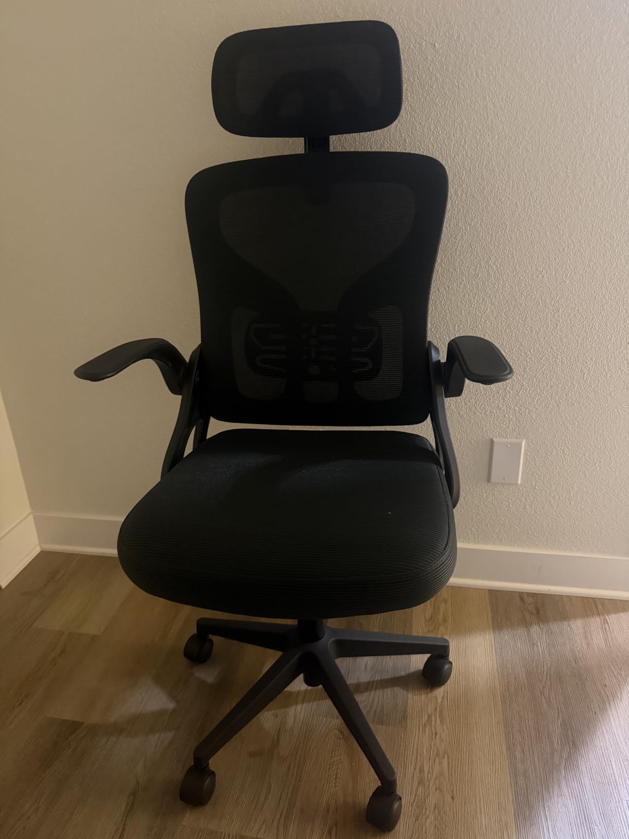 Office Chair Ergonomic Desk Chair with Adjustable Headrest Lumbar Support, High Back Breathable Mesh Chair with 120° Tilt & Flip-Up Armrests, Swivel Comfy Task Computer Chair for Work, Study customer photo 2