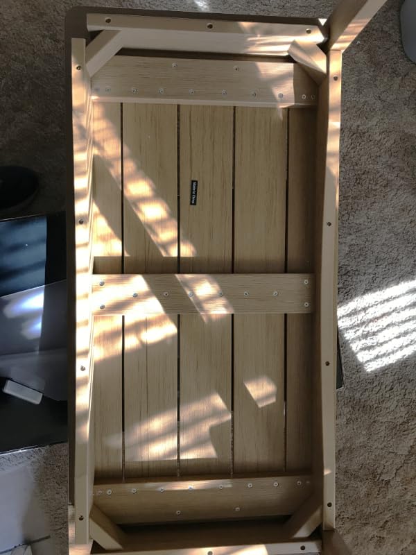 Teak Outdoor Coffee Table for Patio, Rectangle Poly Lumber | 35.4
