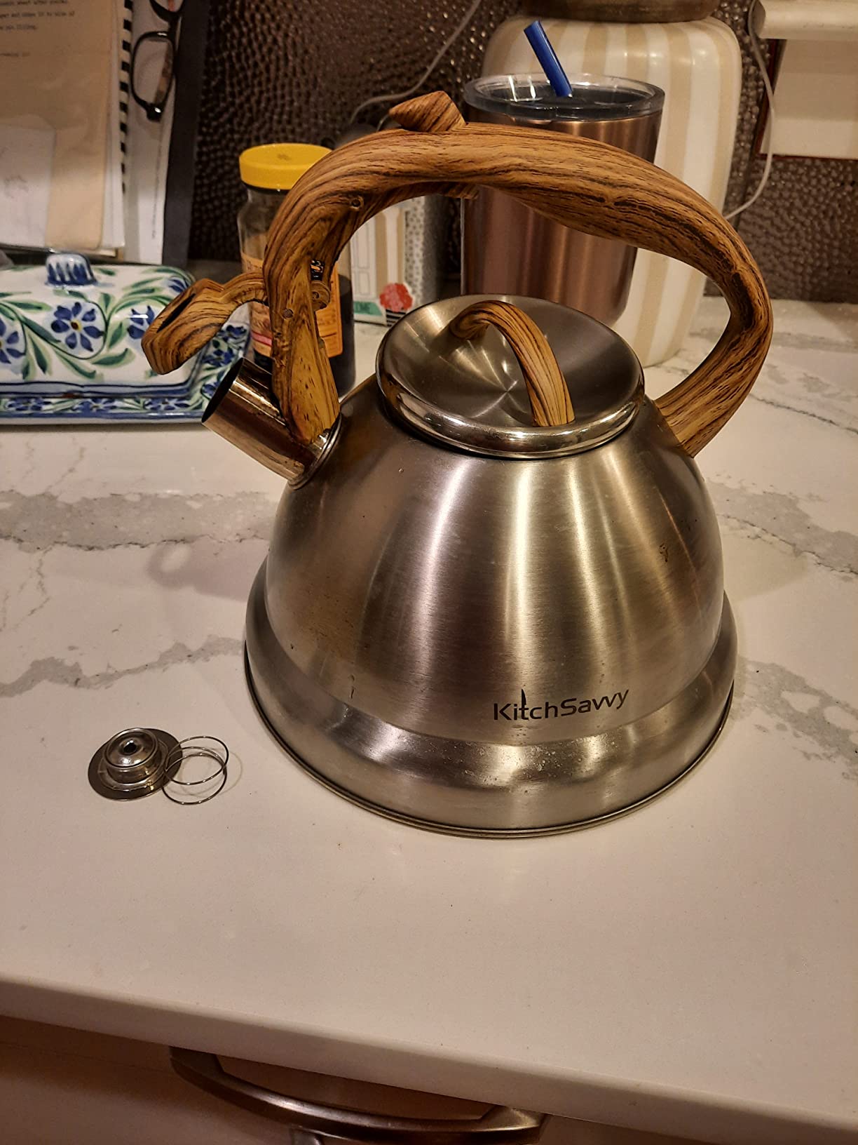3.2 QT Solid Copper Whistling Kettle | Large Capacity & Cool-Touch Handle | with Cool-Touch Rope Handle, thicker Copper Pot for Induction, Gas, Electric Stovetops, Fast Boiling Vintage Tea Maker, Bronze customer photo 2