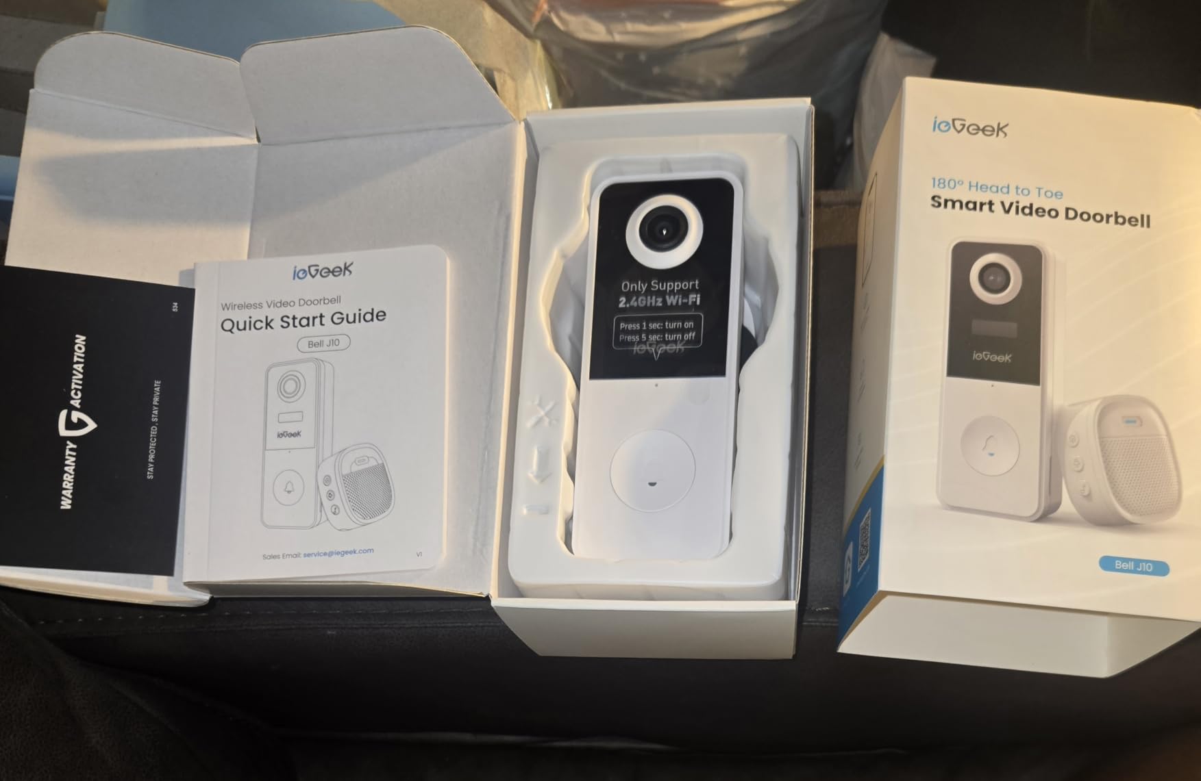 ieGeek Video Doorbell Camera Wireless, Head-to-Toe 180° Ultra View Battery Powered, No Subscription Fee, 2K 3MP HD, Smart Motion Detection, Real-time Alerts, Local/Cloud Storage, Only 2.4GHz WiFi customer photo 2