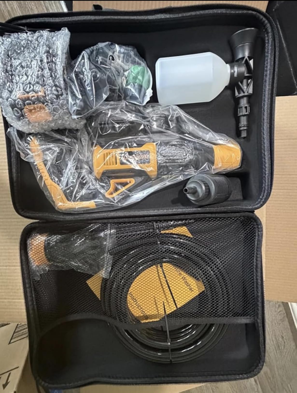 Cordless Portable Washer, Battery Operated Car Washer with 21V Battery & Charger, 990 PSI, 6-in-1 Nozzle, Foam Pot, 23FT High-Elastic Hose, Handheld Cleaner for Home Garden Patio Driveway customer photo 2