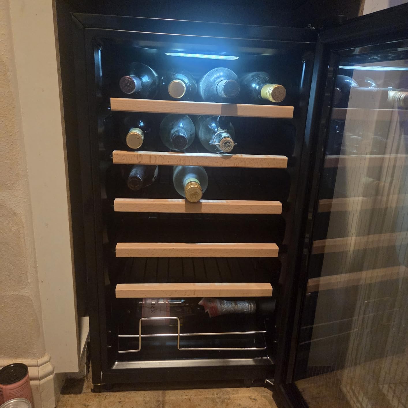 Upstreman 24 Bottle Wine Cooler, Built-in/Freestanding, Glass Door (W24) | Wine Cooler Refrigerator with 41-68°F Temperature Control & LED Light & Touch Control for Home/Bar/Office customer photo 1