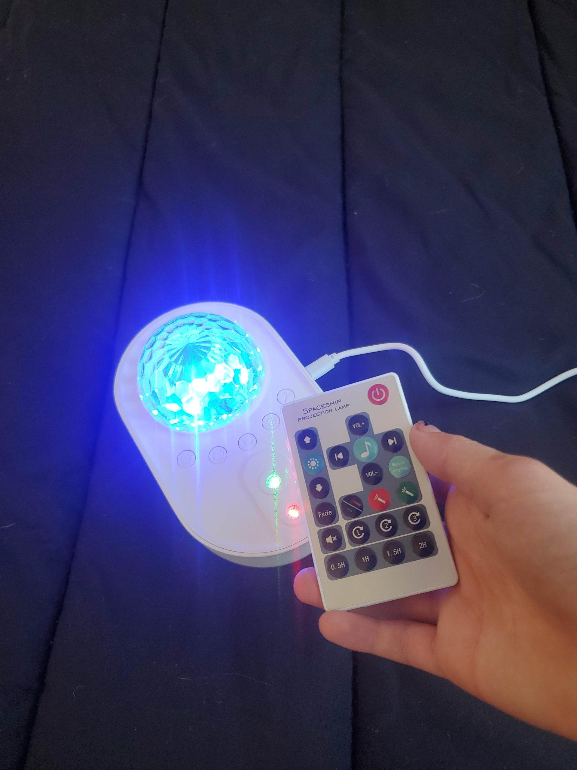 Galaxy Star Projector Nebula Lamp LED Night Lights for Bedroom with 9 White Noise, Timer+RF Remote, Multiple Modes, 4 Music Sync, 5 Adjust Brightness, 4 Rotation Speed customer photo 2