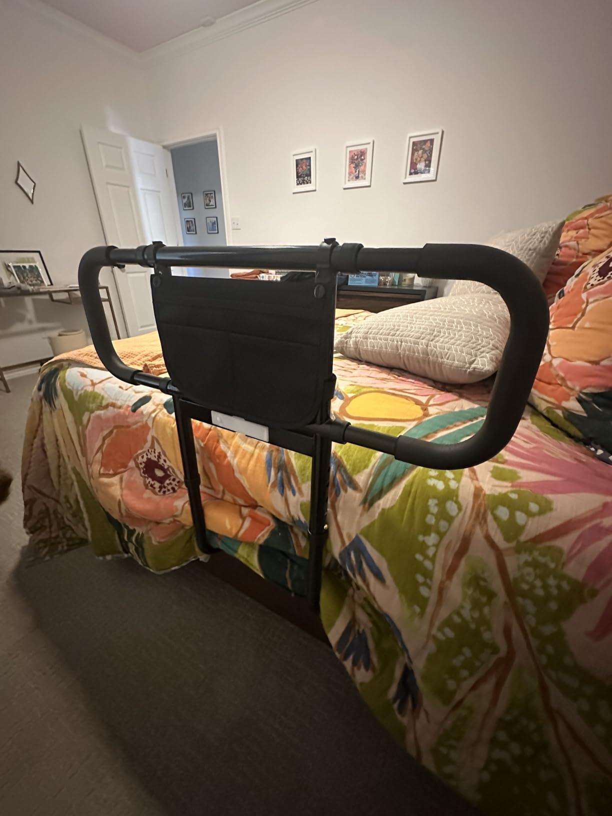 Siebenschläfer Bed Rails for Elderly Adults Safety, Extended Bed Assist Rail for Seniors - Adjustable Side Bed Guard Rails Handle Support Bar with Storage Bag, Fit King Queen Full Twin Bed customer photo 2