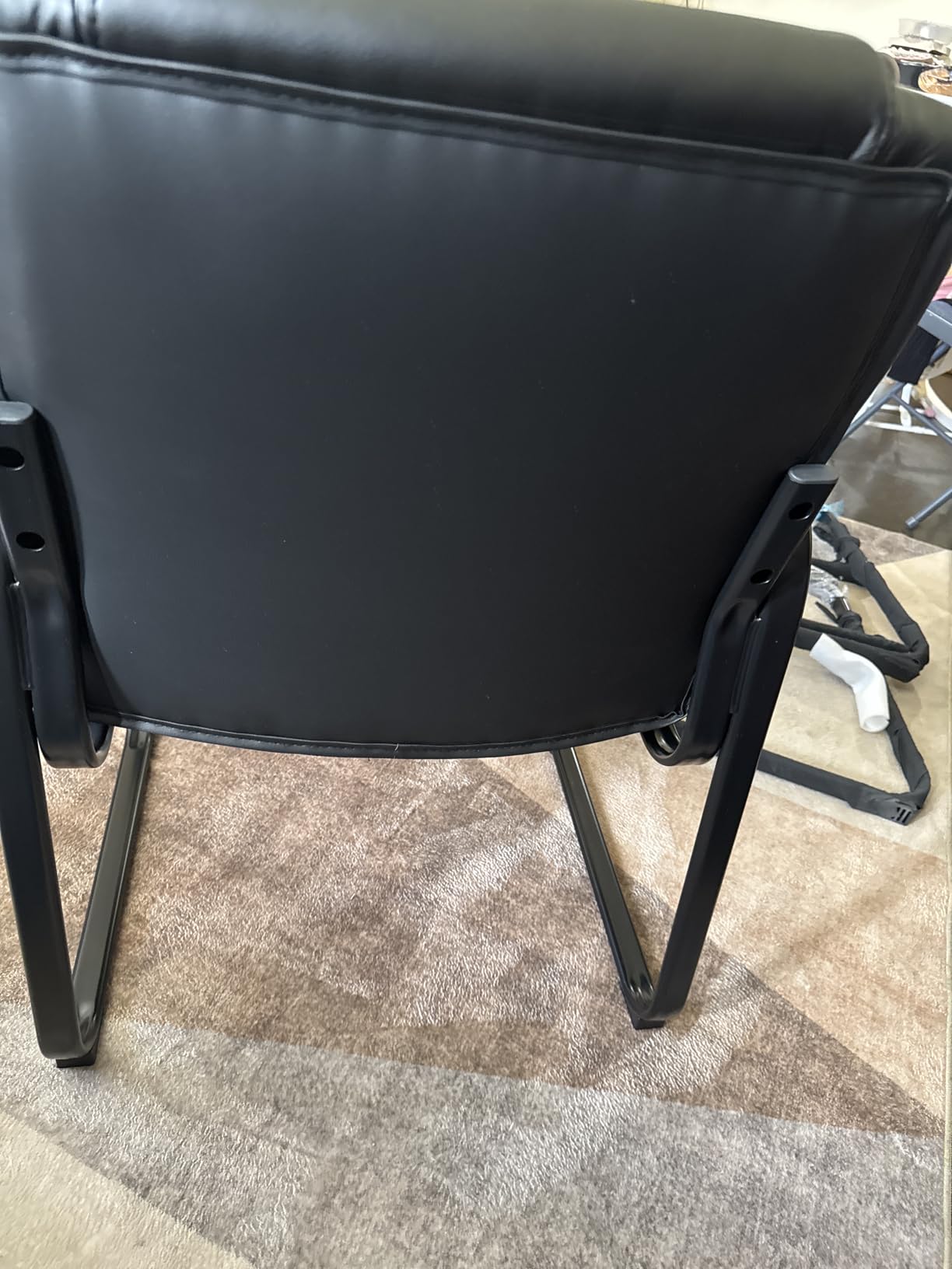 Sweetcrispy Waiting Room Guest Chair, Stationary Office Reception Chairs No Wheel, Comfy Padded Arms and Sled Base customer photo 2