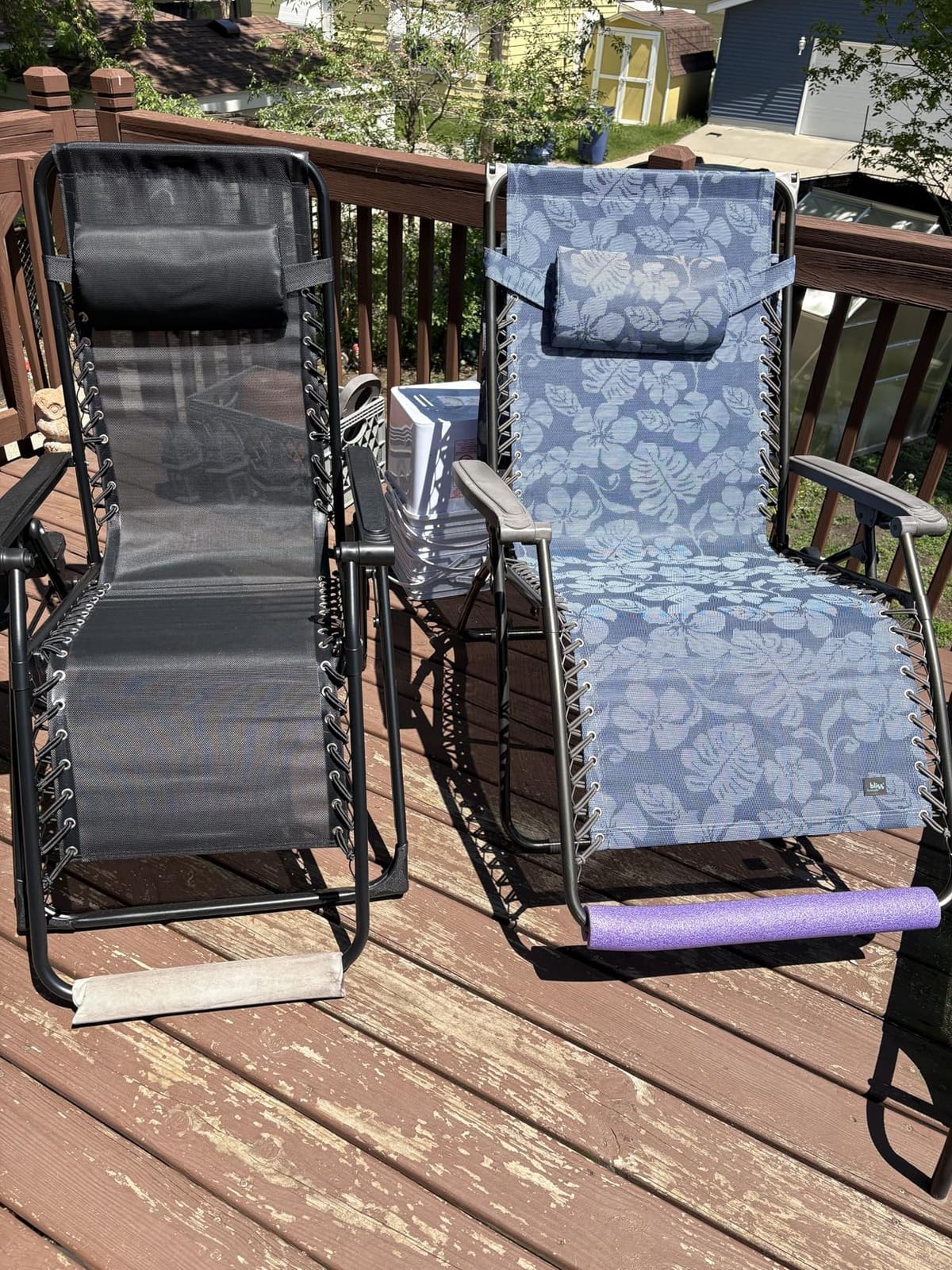 NEWBULIG Zero Gravity Chair, Folding Patio Recliner with Removable Cushion & Cup Holder Trays, Portable Lounge Chair for Beach & Camping, Classic Black customer photo 2