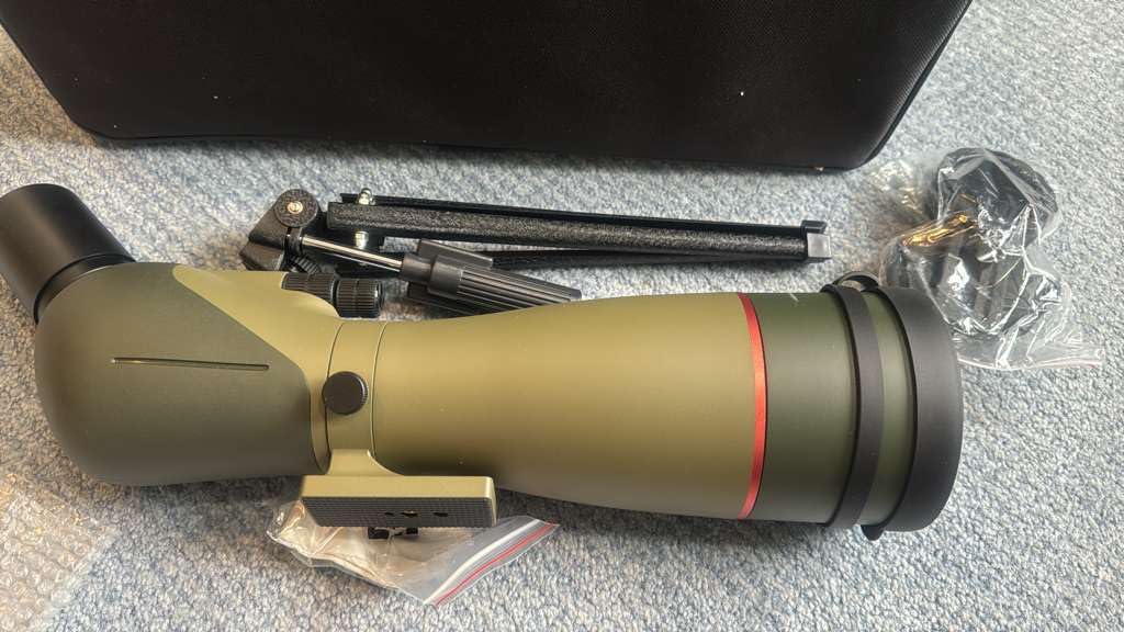 WOSPORTS 85mm Spotting Scope with Tripod, HD BAK4 Porro Prism, Waterproof | Carrying Bag, Phone Adapter Included. Spotting Scope for Hunting, Target Shooting, Bird Watching, Wildlife Viewing customer photo 1
