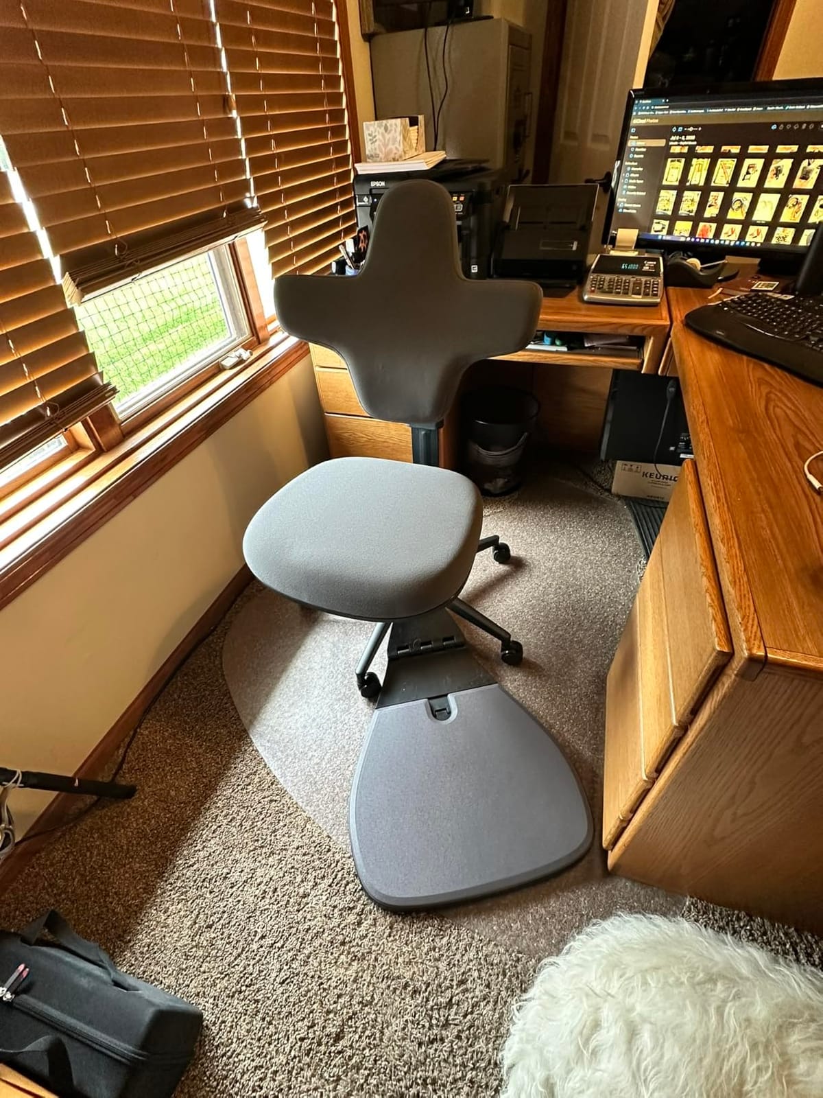 Newtral Standing Desk Chair, Standing Mate Chair for Sit-Stand, Ergonomic Leaning Perch Chair with Anti-Fatigue Mat, Standing Stool, Saddle Chair, Height Adjustable Home Office Posture Seat-MT-M-DG customer photo 1