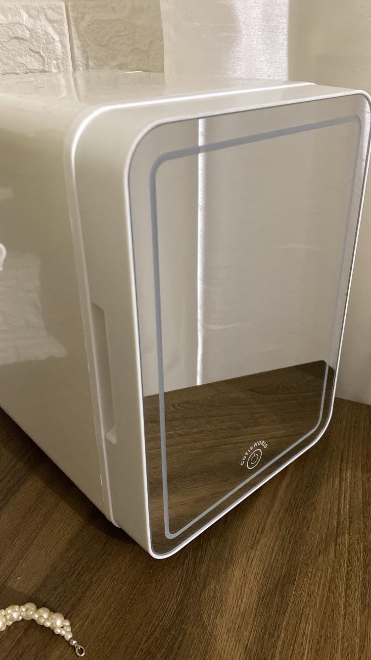 CUTIEWORLD Skincare Fridge - 4L Makeup Fridge for Refrigerating Makeup, Skincare and Food, Mini Fridge for Bedroom, Office and Car, Cooler and Warmer, Beverage Cooler, Pearly white customer photo 2