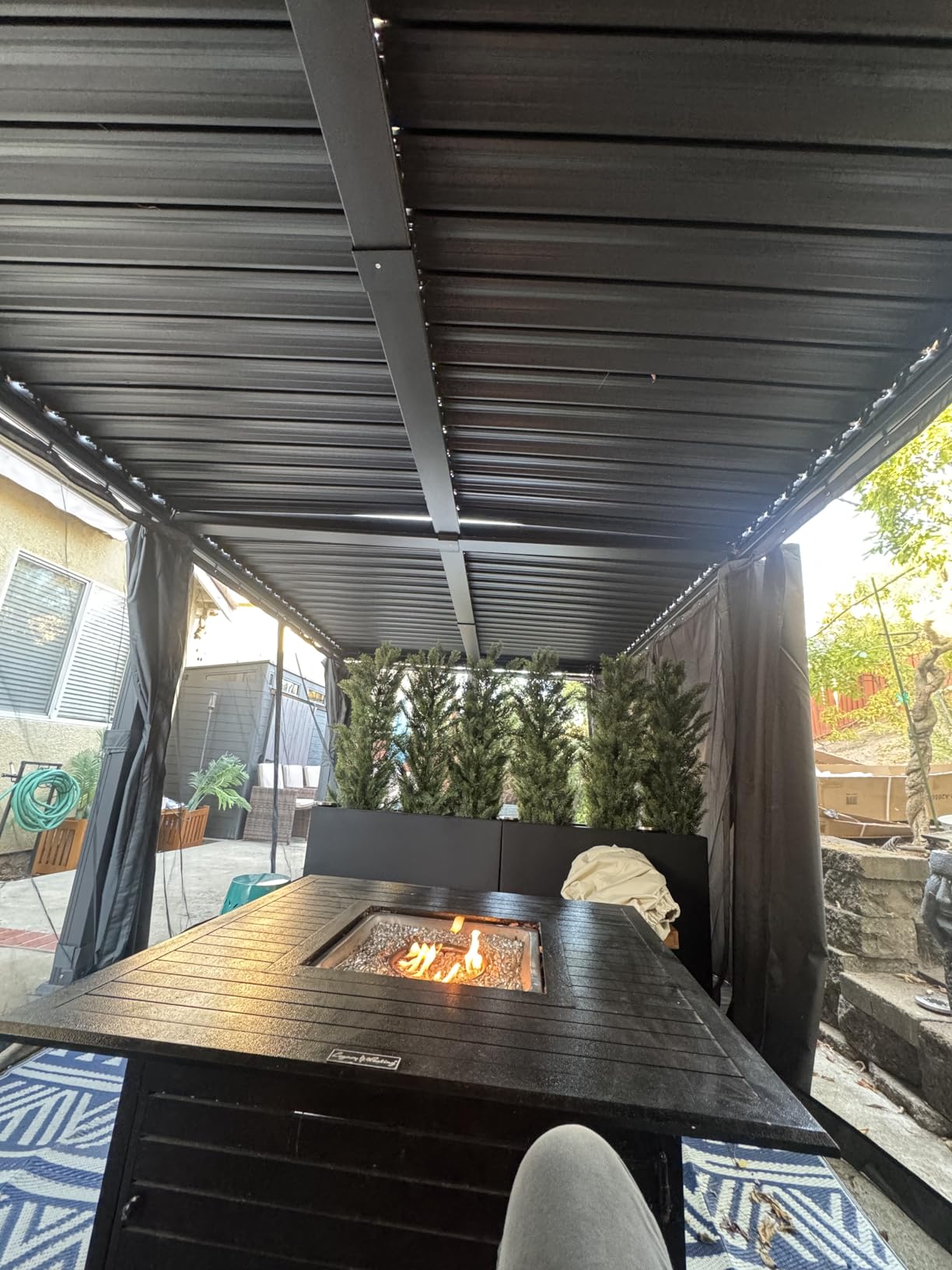 AirWire 10x12 FT Louvered Pergola Dark Gray | Metal Gazebo with 2 Independent Adjustable Roof and Drainage System for Patio, Deck, Garden customer photo 2