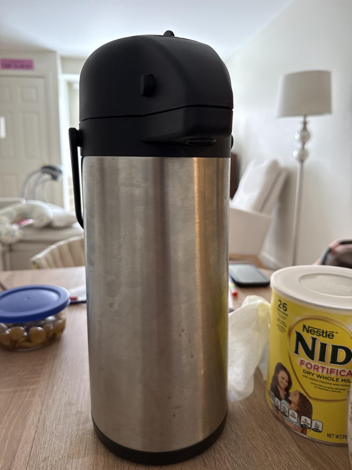 Thermal Coffee Carafe for Keeping Hot - 34OZ Insulated Small Coffee Pot | 304 Stainless Steel Coffee Flask, Tea Pitcher for Hot Drinks Liquid Water, Insulated Beverage Dispenser for Parties customer photo 1