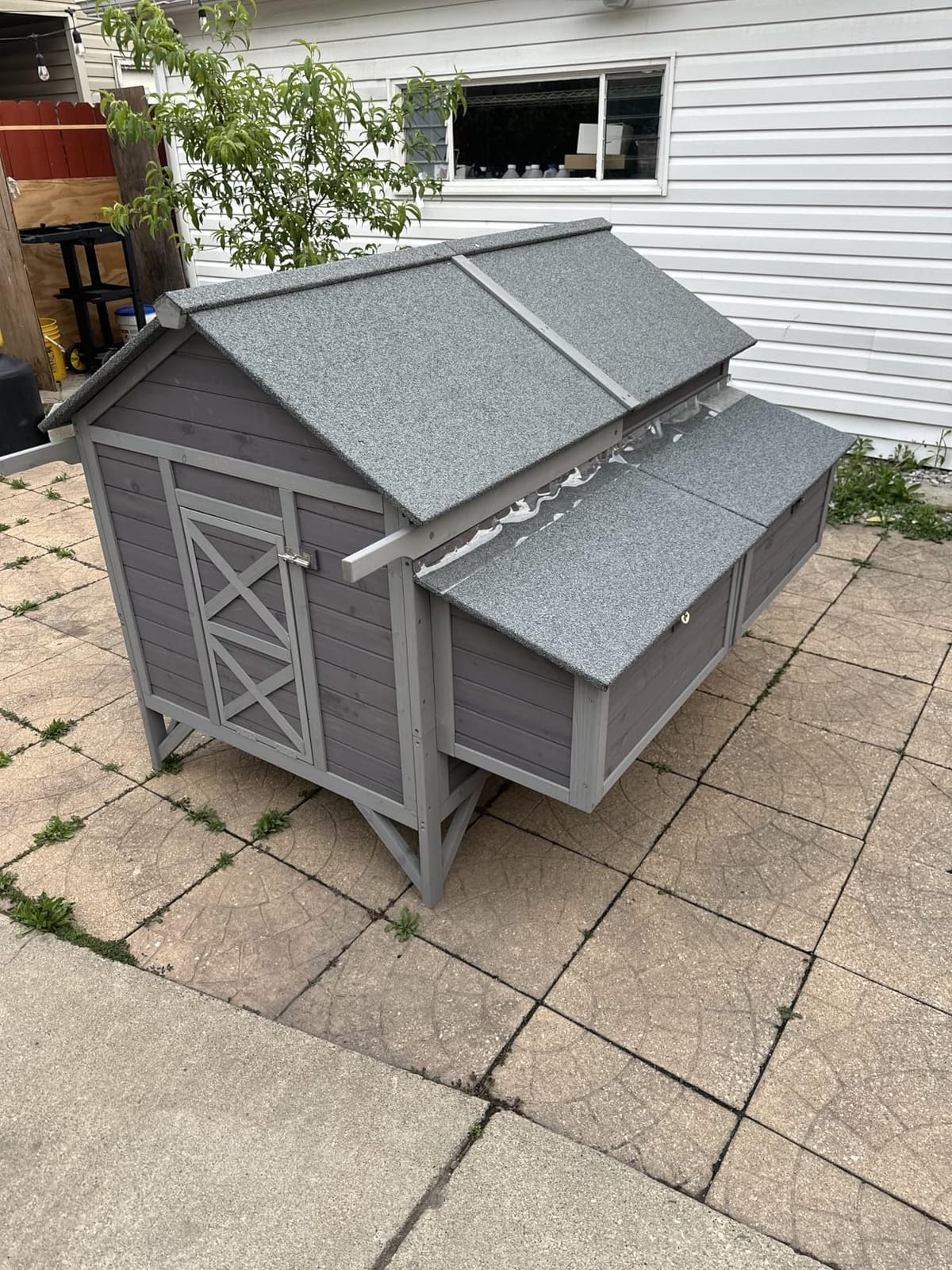 GUTINNEEN Extra Large Chicken Coop with Run Walk in Chicken House with 2 Large Nesting Boxes Sturdy Iron Angle Brackets 76