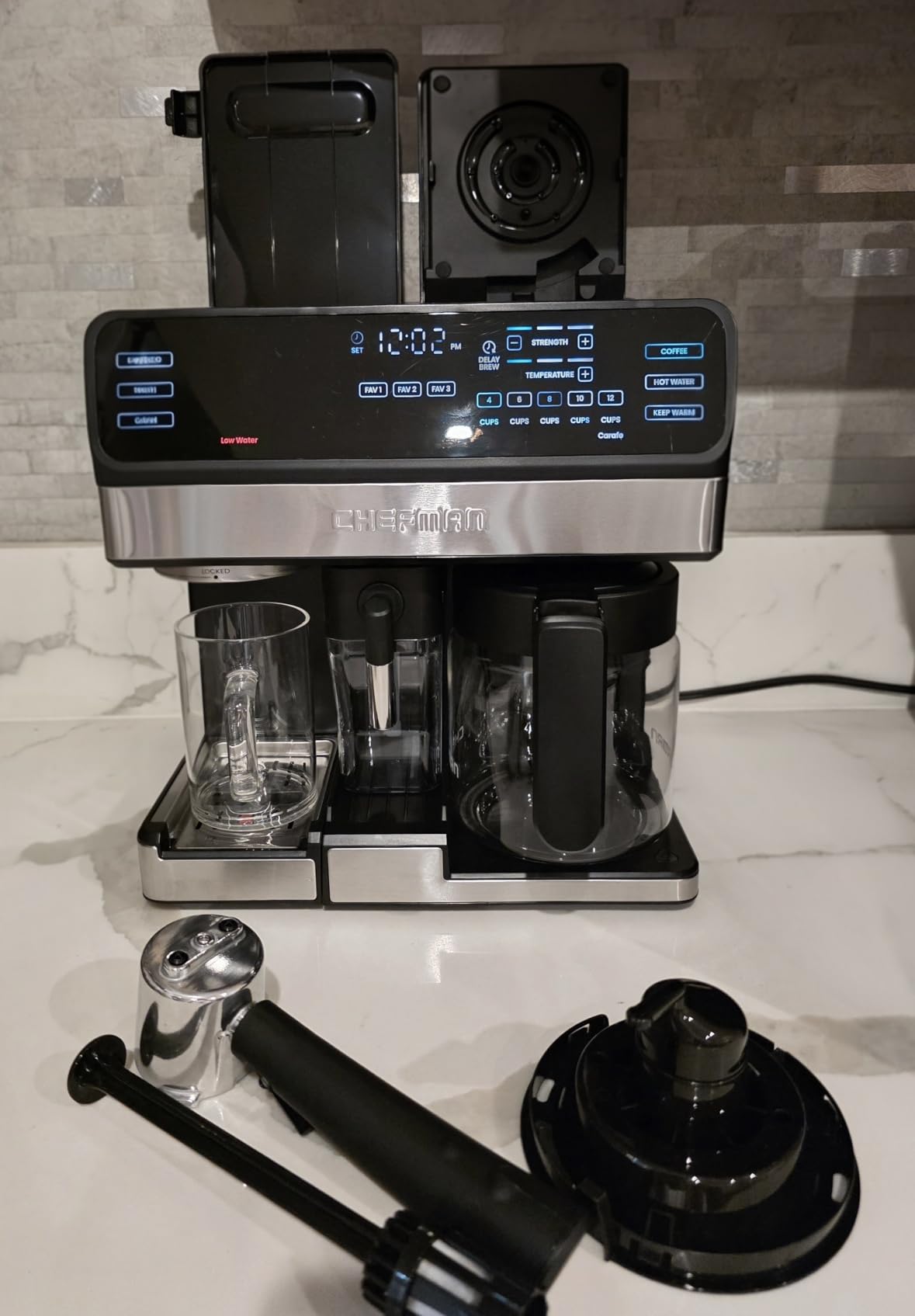 Chefman Coffee Maker Espresso Machine Combo, 8-in-1 Coffee Station with Automatic Milk Frother for Lattes, Cappuccinos, Macchiatos, 20-Bar Pump, 12-Cup Carafe & 3L Water Tank - Black customer photo 1