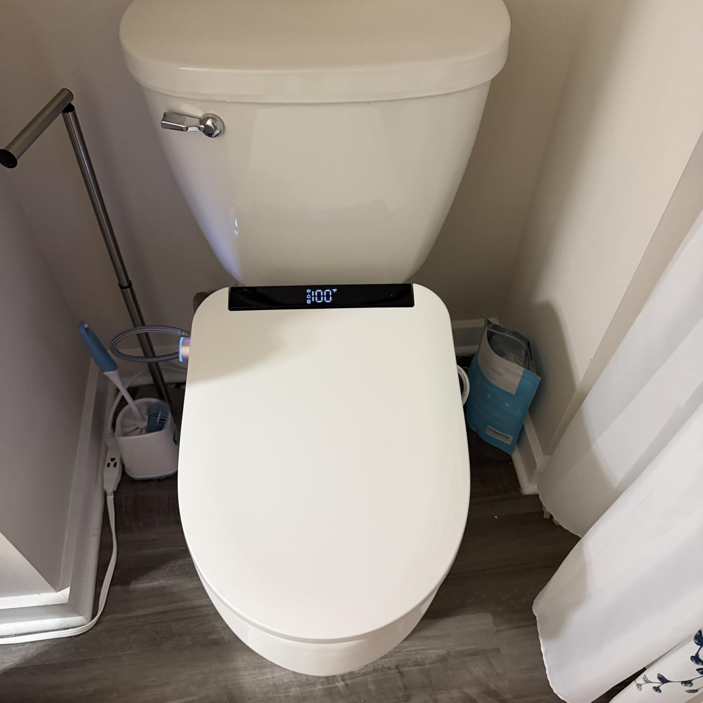 GAICOM Electric Bidet Toilet Seat Heated Seat Fits Round & Elongated | Instant Warm Water, Warm Air Dryer, Remote & Side Knob Control, Self-Cleaning Nozzle, LED Display, Night Light customer photo 1