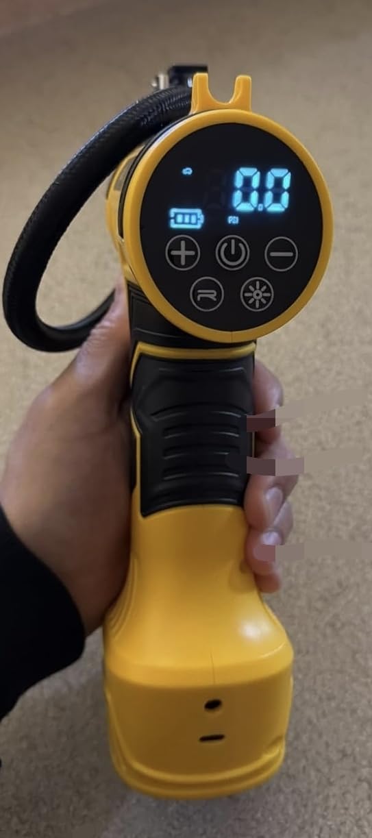 70% OFF Tire Inflator Portable Air Compressor Built-in Battery, Dual Power | 3*3200 mAh & 12V DC, Auto Shut-Off, Digital Pressure Gauge, Faster Inflation Air Pump for Car Tires Motorcycle Bike Ball Gift customer photo 2