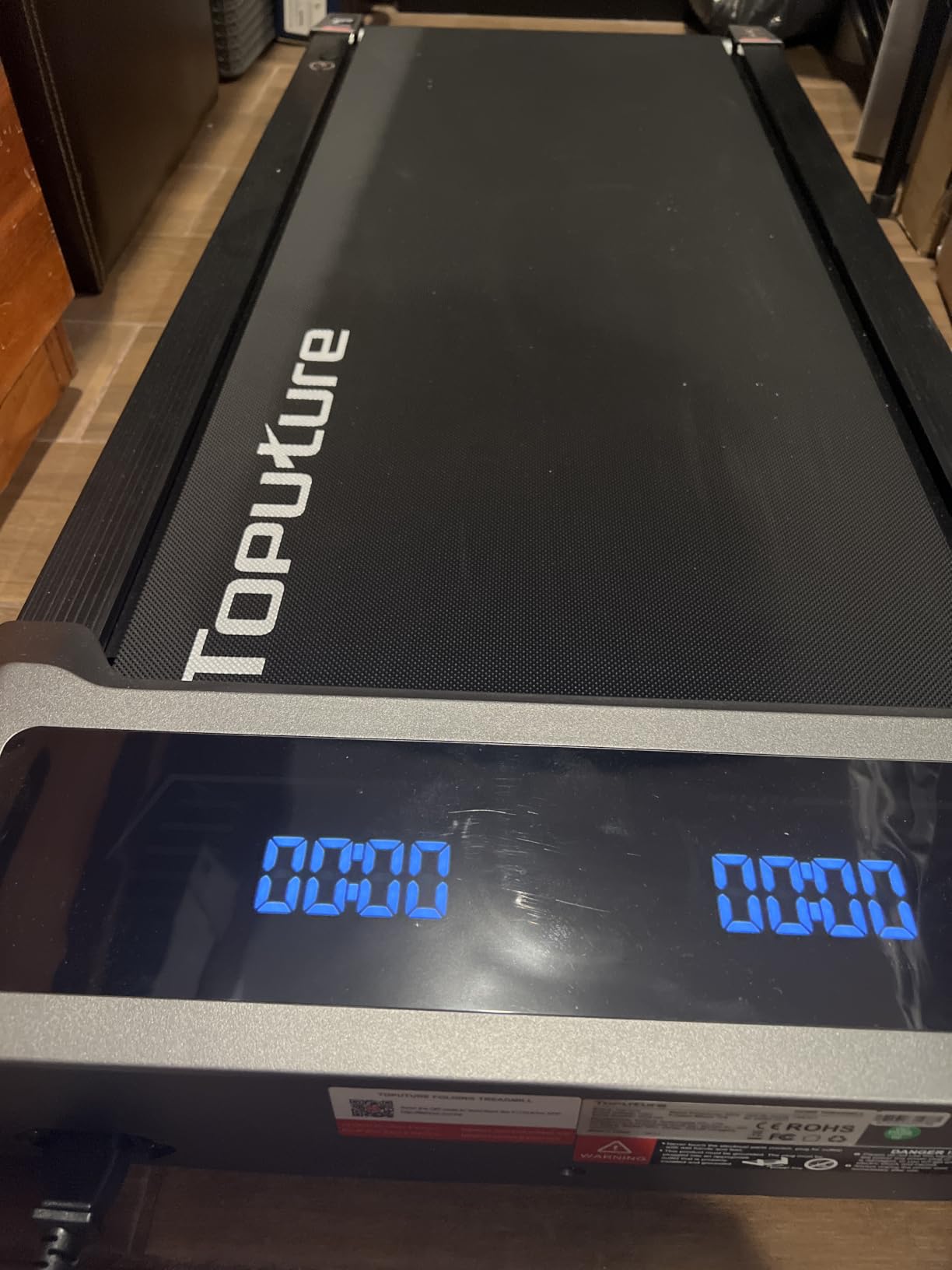TOPUTURE Walking Pad with 10% Incline, 3.0HP Brushless Quiet Under Desk Treadmill, Portable Treadmills for Home/Office, Running Machine 300 lbs Capacity with RGB LED Screen, Remote Control/App Control customer photo 2