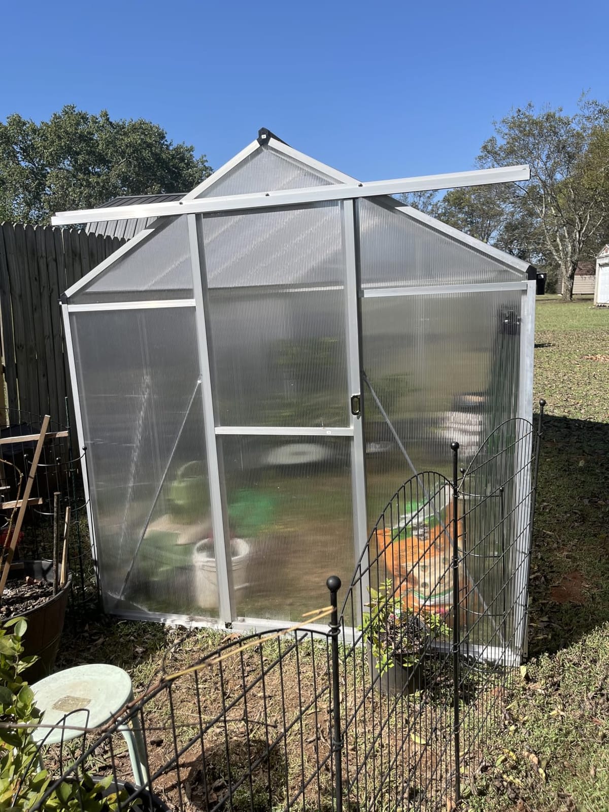 Garvee 6x10 FT Greenhouse - Large Aluminum Greenhouses for Outdoors | Easy Assembly Polycarbonate Greenhouse with Roof Vent, Heavy Duty Walk-in Green Houses for Garden, Backyard, Patio, Lawn customer photo 2
