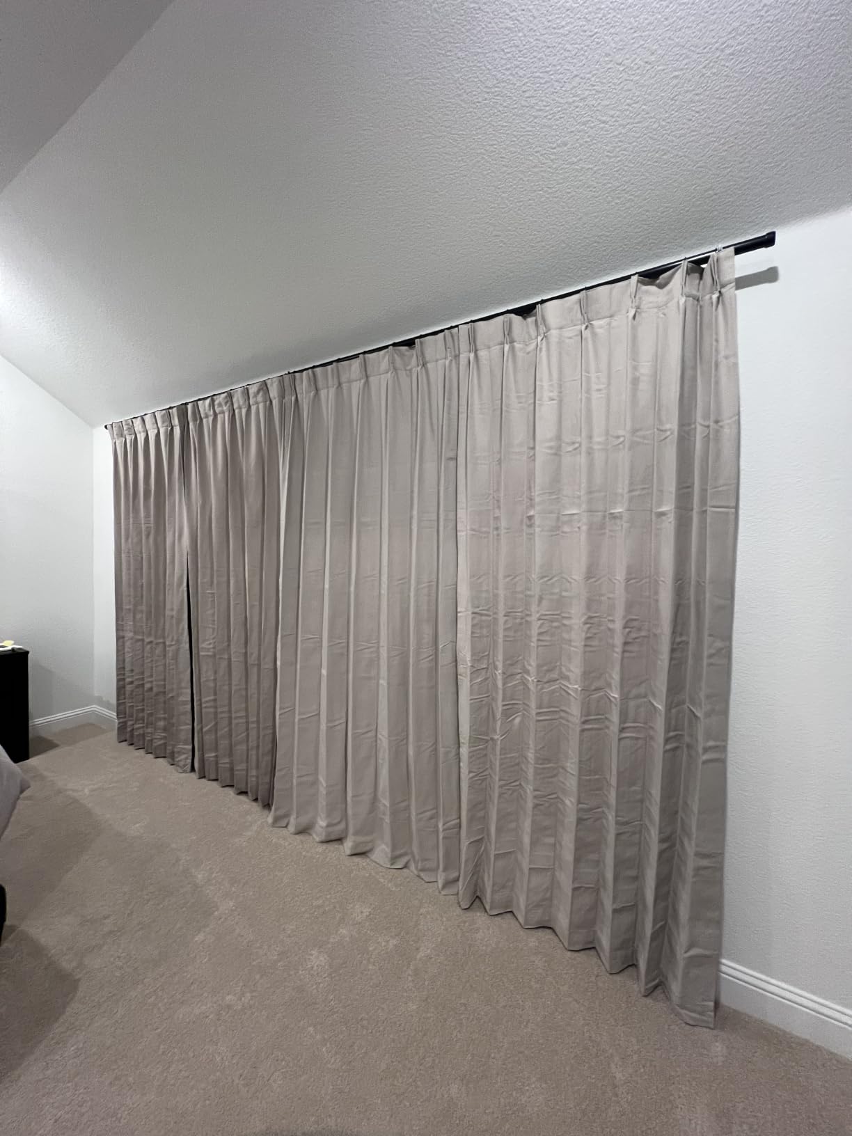 Natural Linen 100% Blackout Pinch Pleated Curtains 108 Inches Long 2 Panels - Thermal Insulated Energy Efficient Black Out, Cream Curtains with Back Tab, for Bedroom Living Room High Ceiling 40x108 customer photo 2